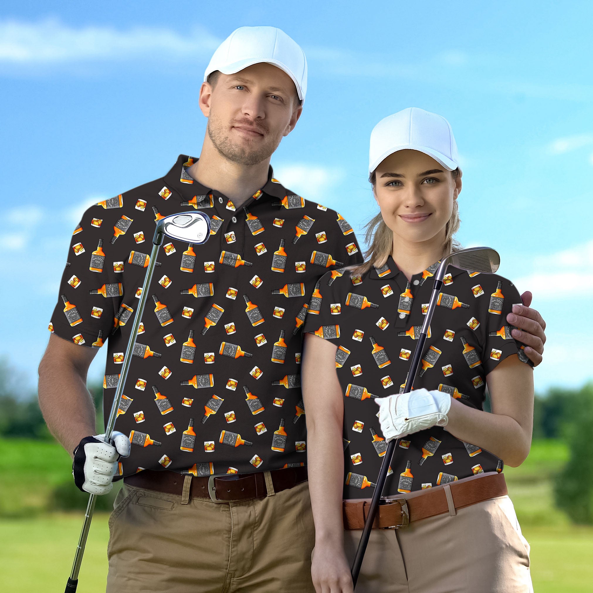 Golf Polo Couple Family set Whiskey 1866