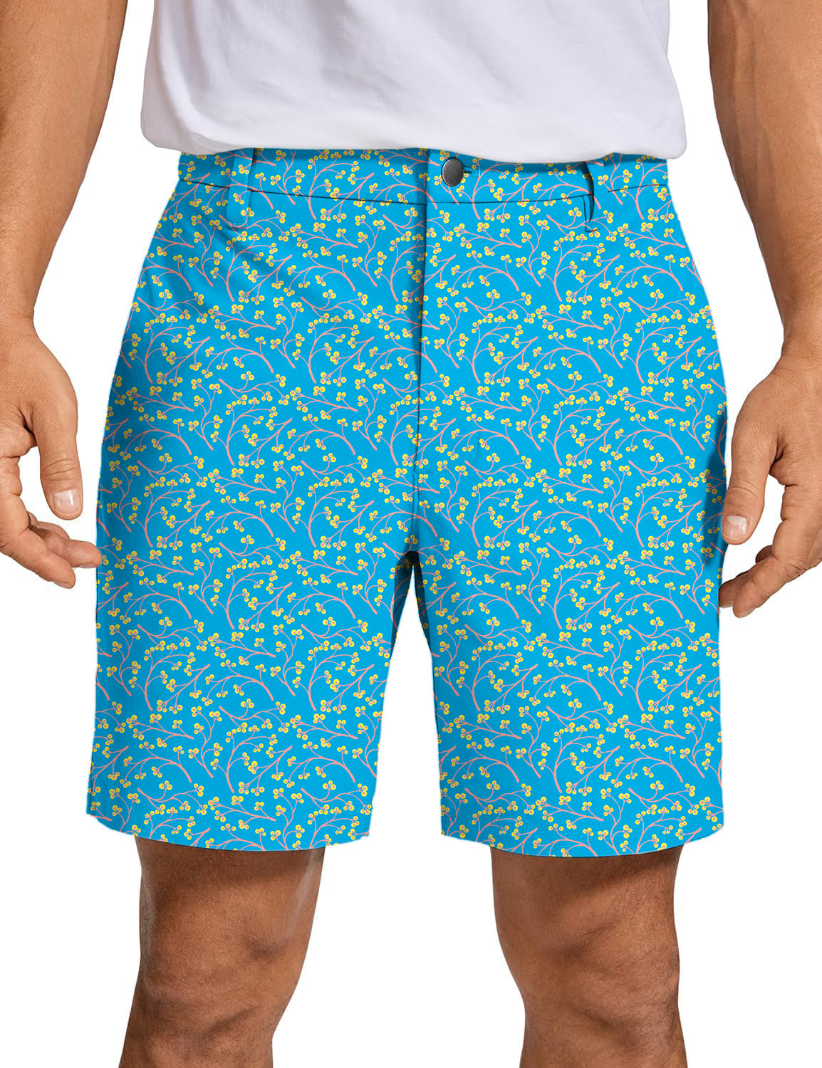 Men's Blue Flowers Golf Shorts