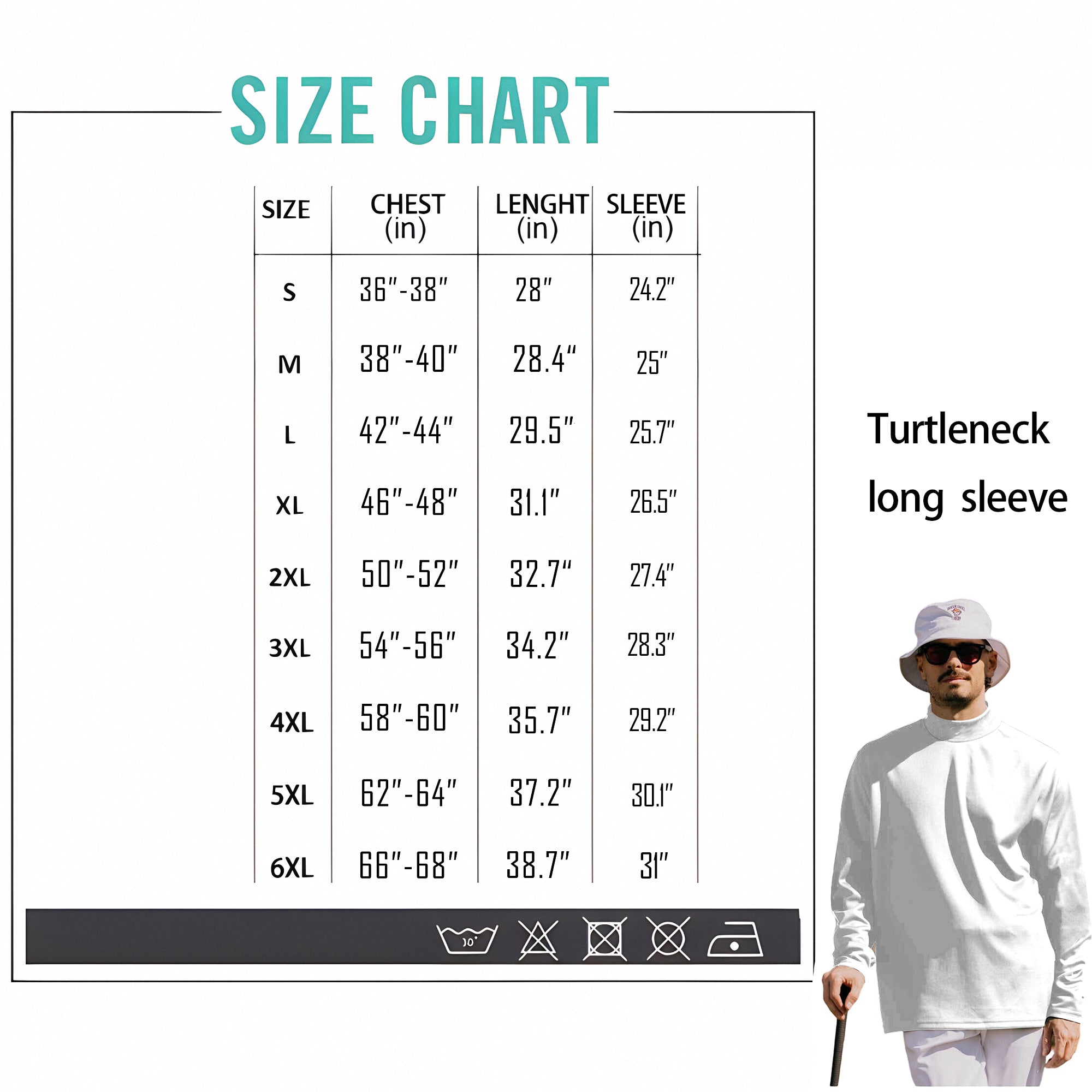 Men's Two tone Pullover High neck Long/Short sleeve T-Shirt