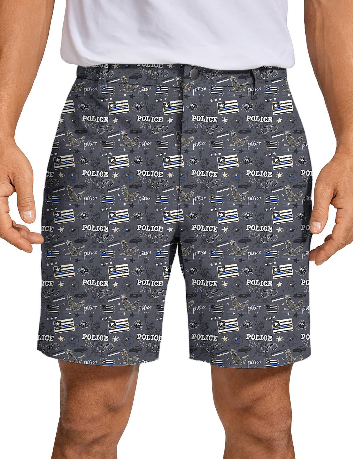 Men USA police flag Golf Shorts