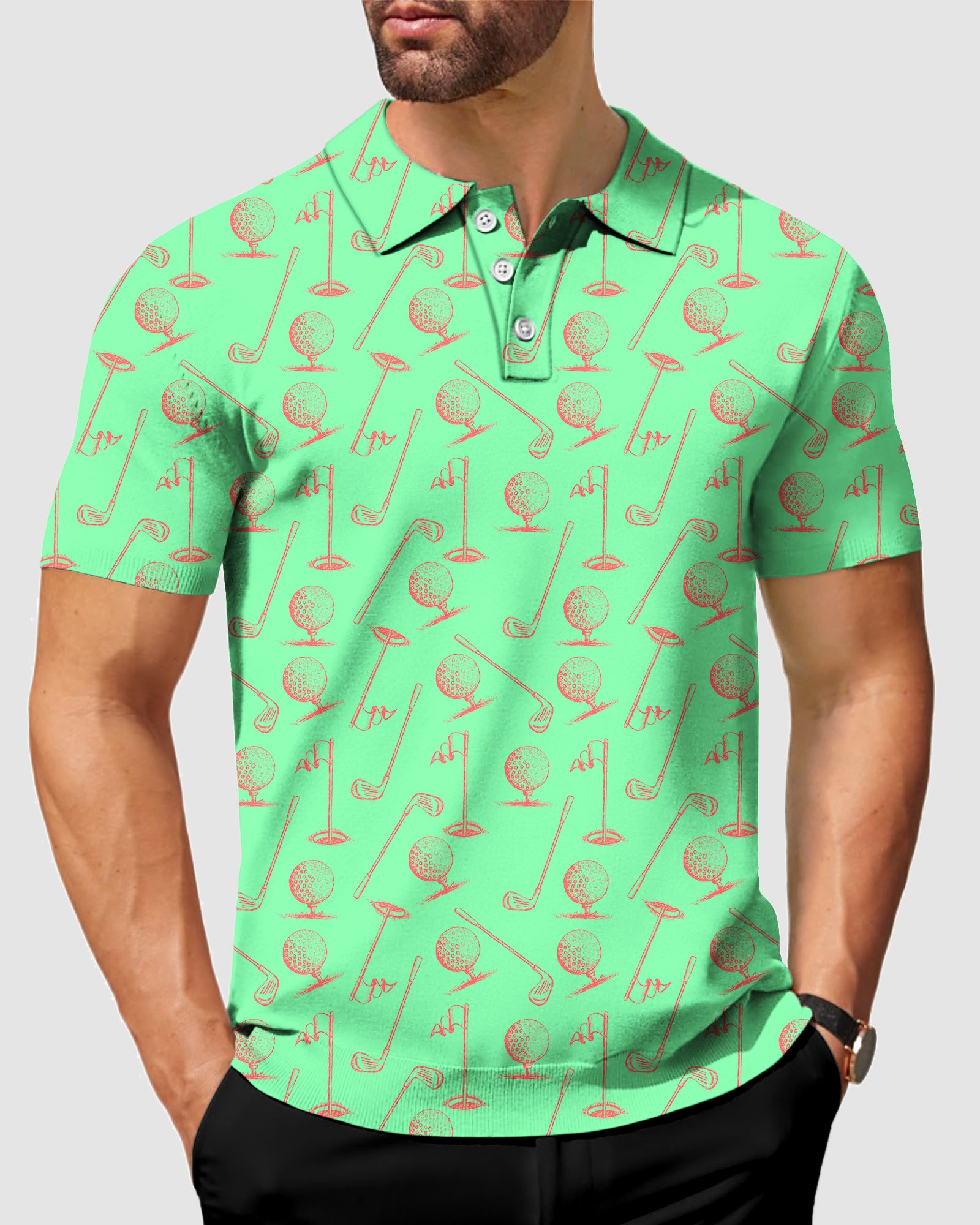 Men's Green Golf Club golf polo