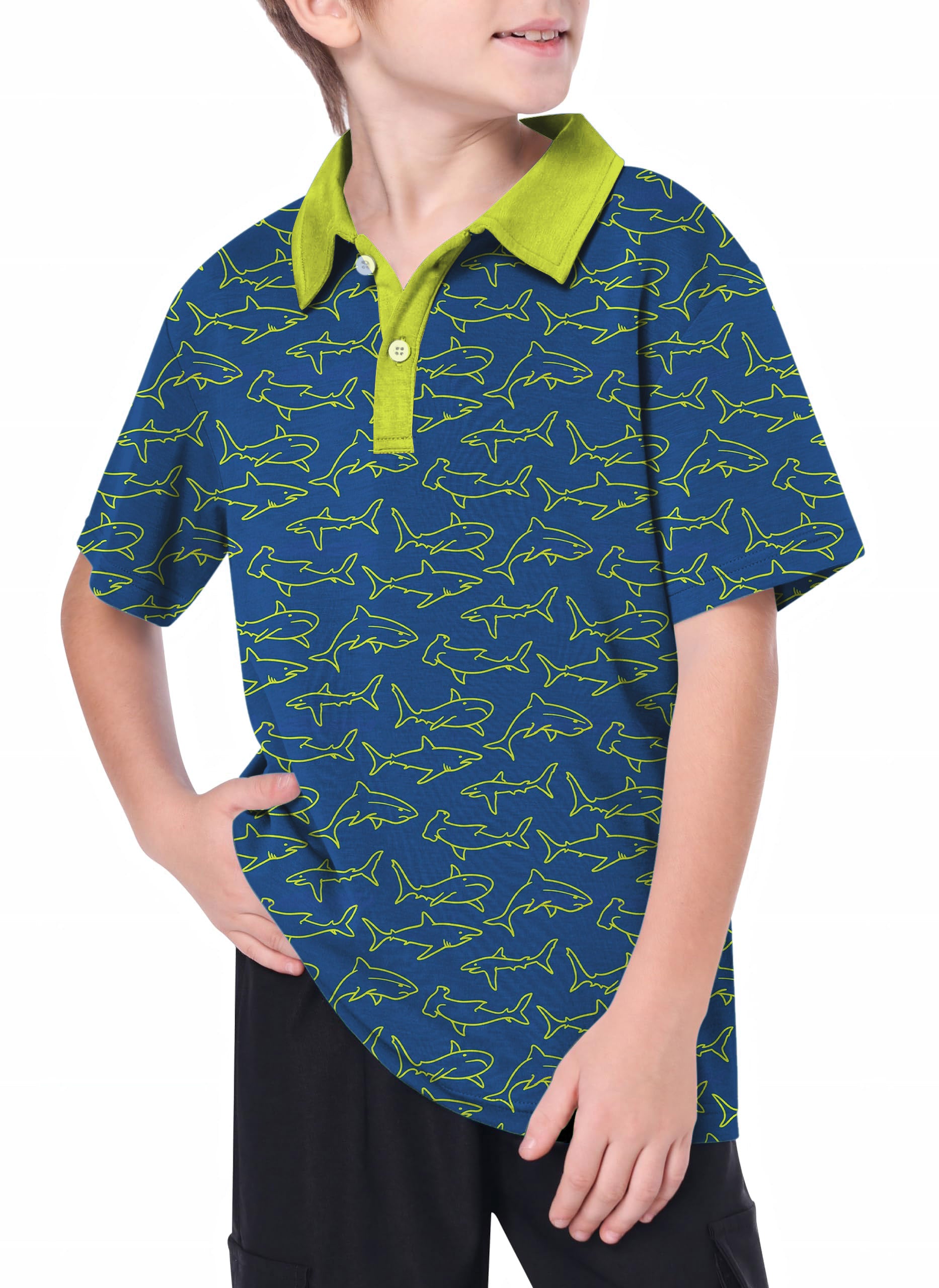 Youth Blue Sharks Golf Polo