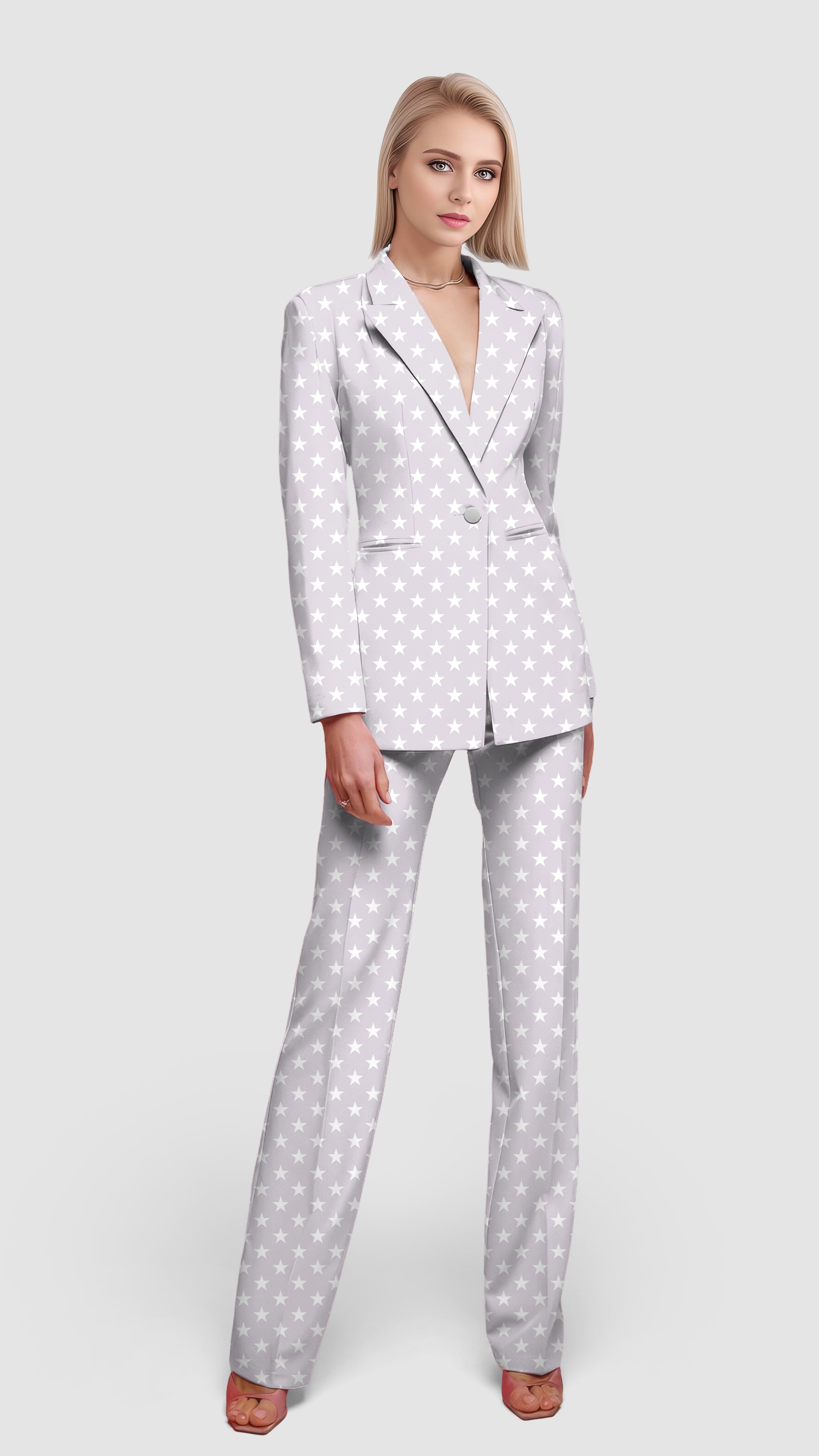 American Stripes-Women's Blazer Casual Work Office Blazer Suit set
