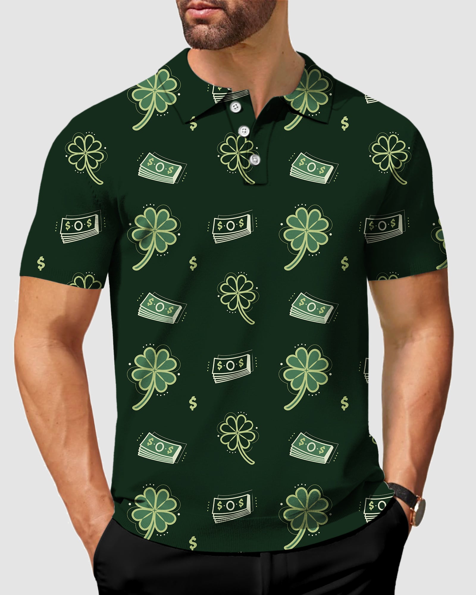 men's golf poker polo