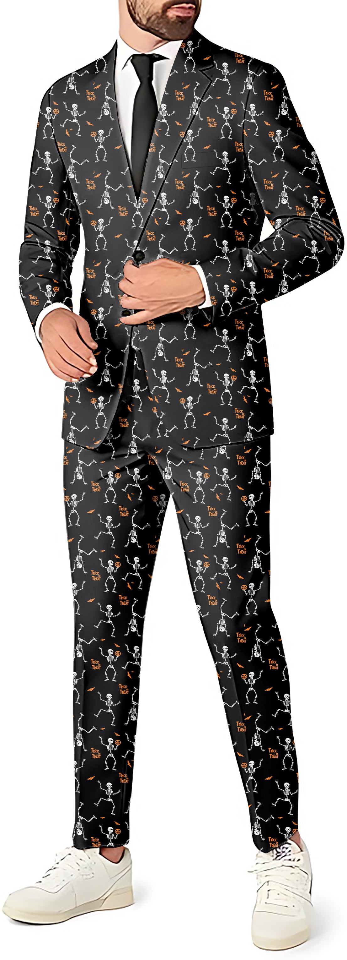 Halloween Dancing Skeletons Men's Party Costumes-Theme Party 2 or 3pcs Suit set-Blazer Pants & Vest