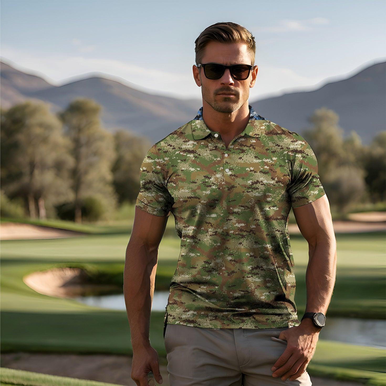 Men's golf camouflage polo