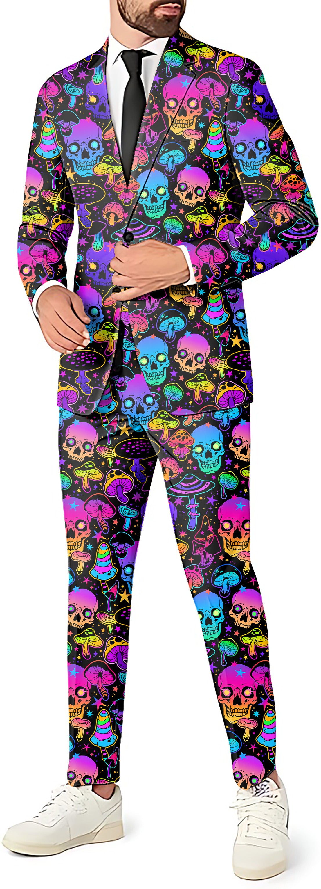 neon skull Men's Party Costumes-Theme Party 2 or 3pcs Suit set-Blazer Pants & Vest
