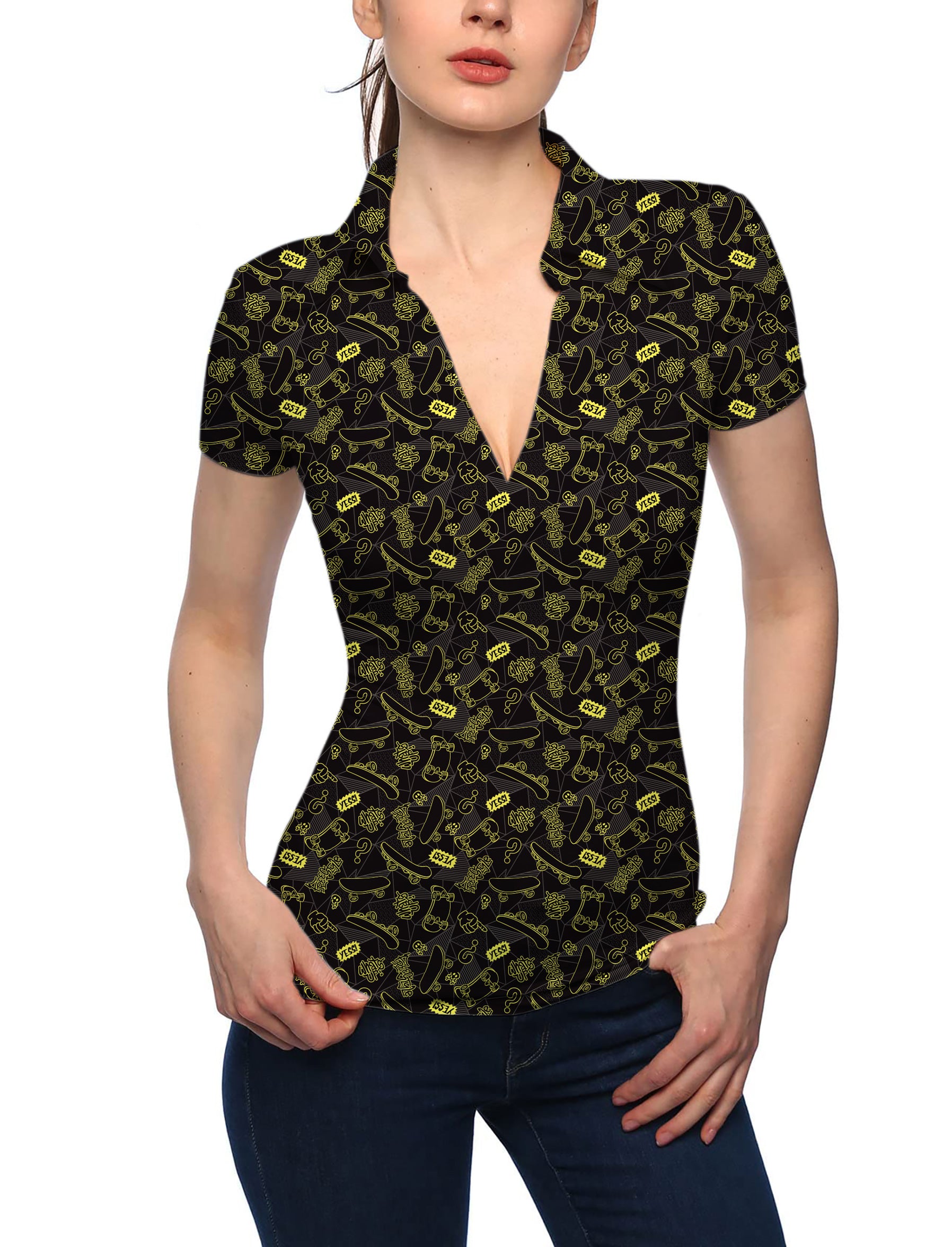 Women's Yessi V Neck Golf Polo