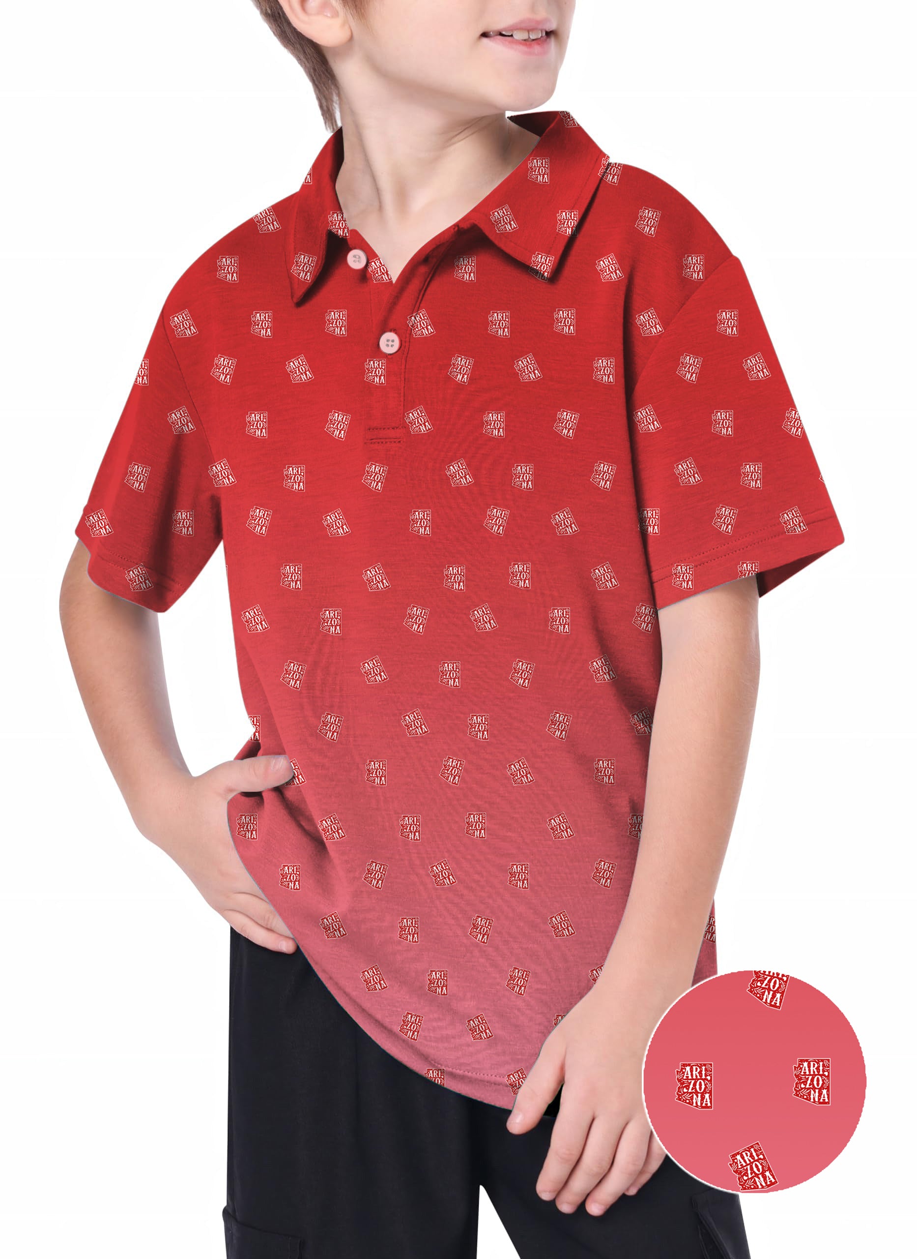 Youth Red Arizona Golf Polo