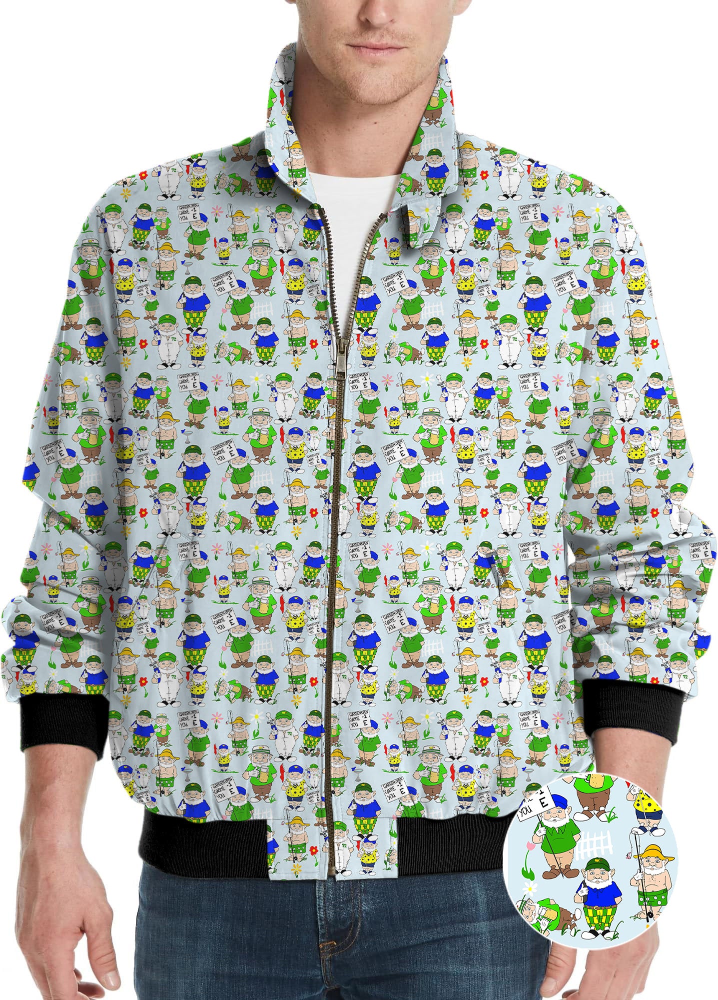Gnome Garden Open Designer style Men's Golf Windbreaker Light Jacket