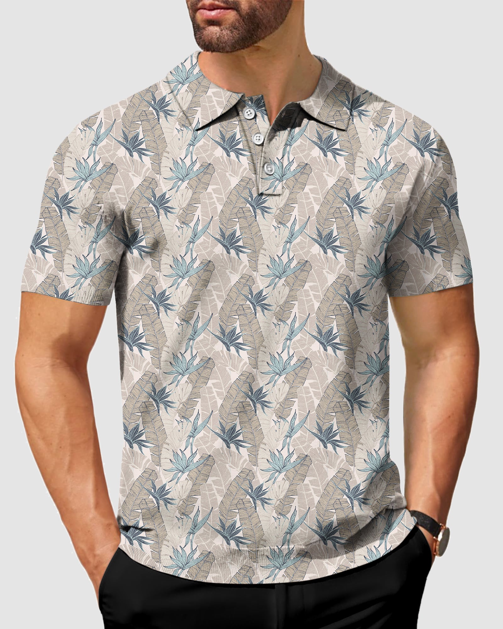 Men's Tropical plants Polo