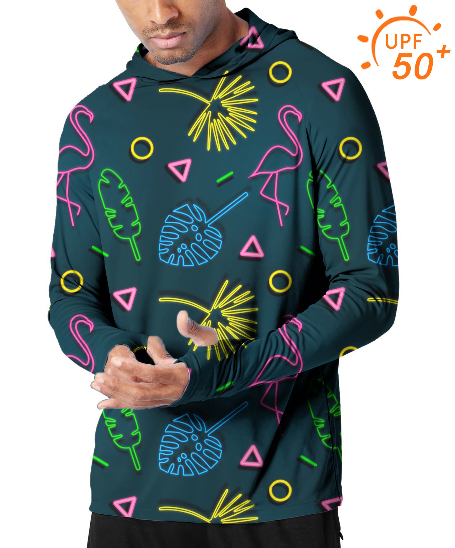 Men's Outdoor Flamingo neon Golf Sun Protection Slim Fit hoodies