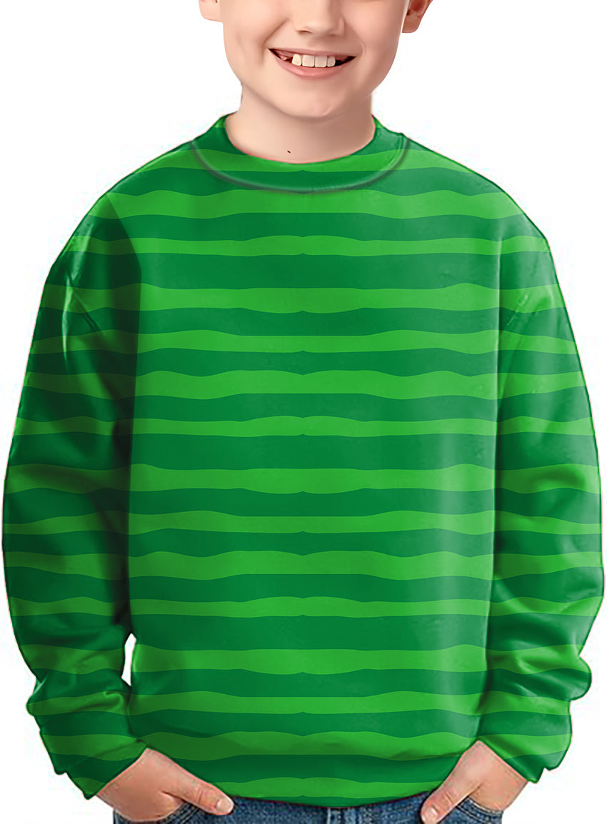Horizontal watermelon stripes Crewneck Pullover Kids Ugly Sweater