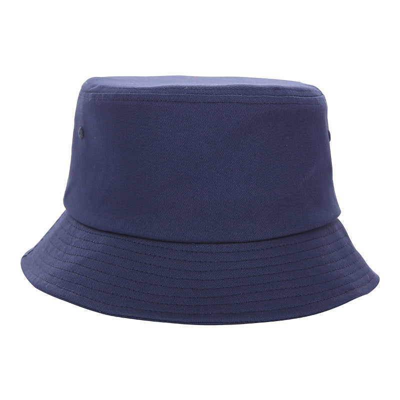 Navy blue customized embroidered name bucket hat with durable cotton fabric and sun protection design