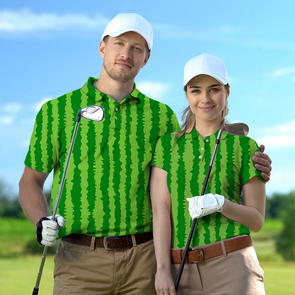 Couple watermelon stripes set Golf Championship Trophy tournament