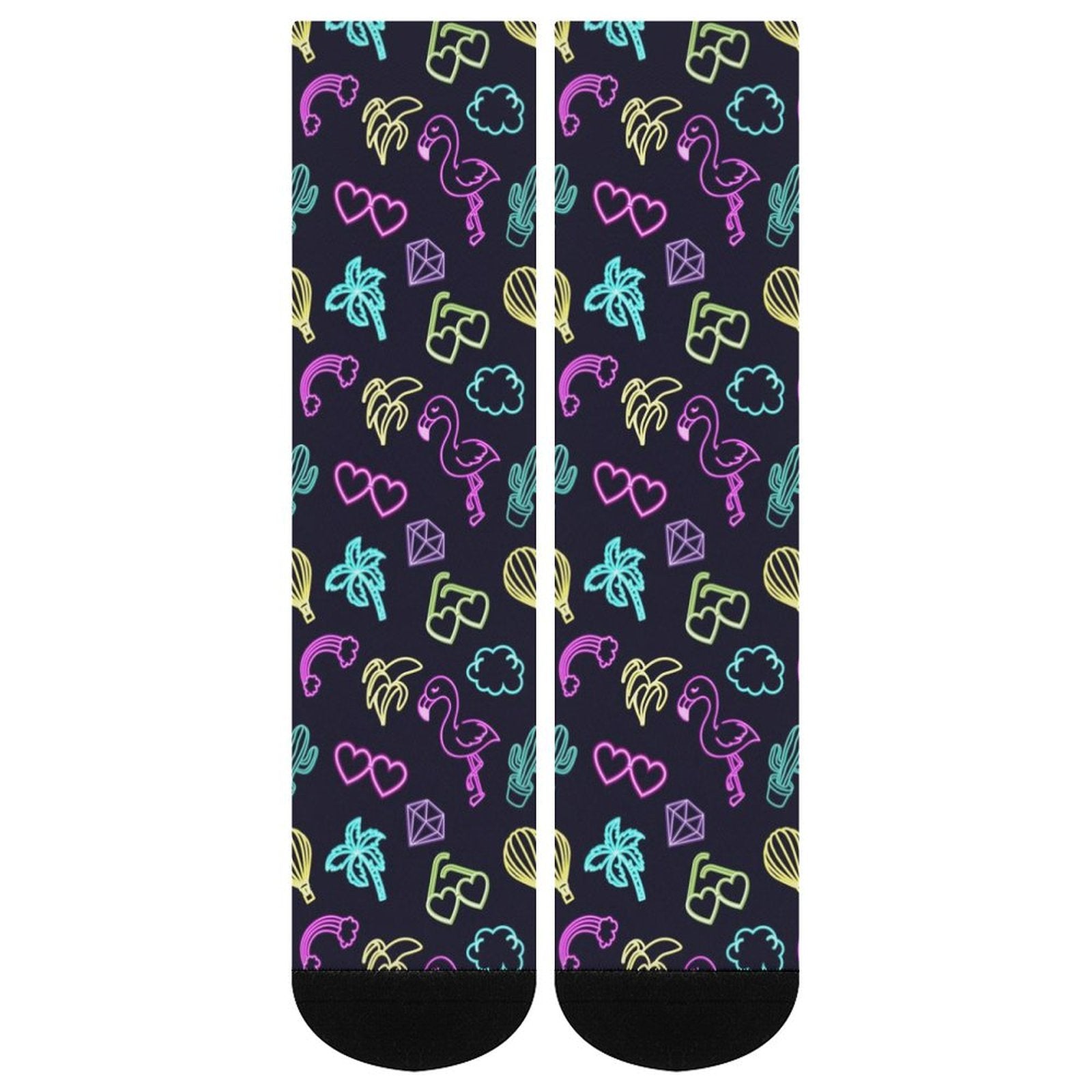 Neon Flamingo Prined socks Gifts for Men Women