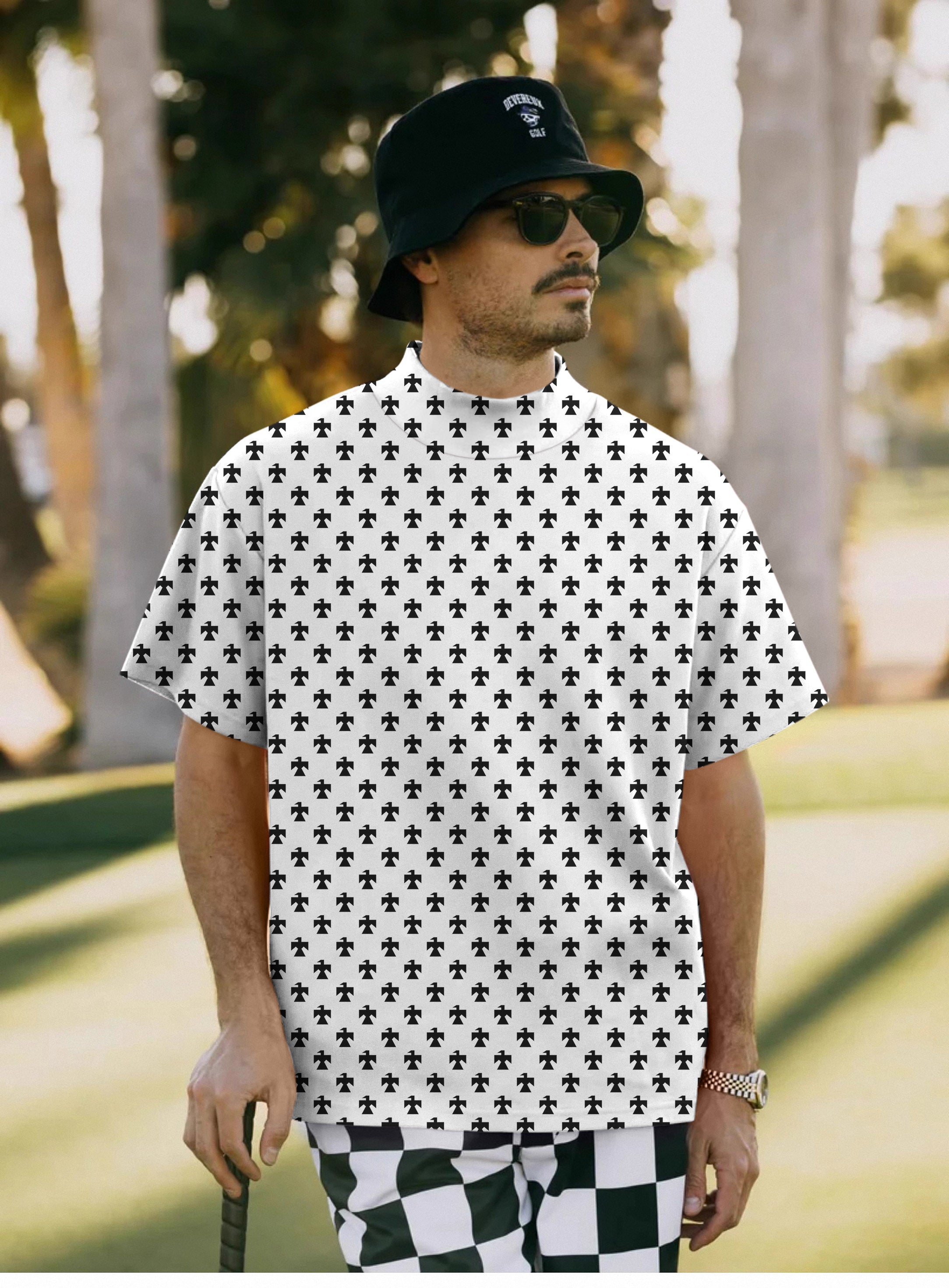 Men's american tribal indian Pullover High neck Long/Short sleeve T-Shirt