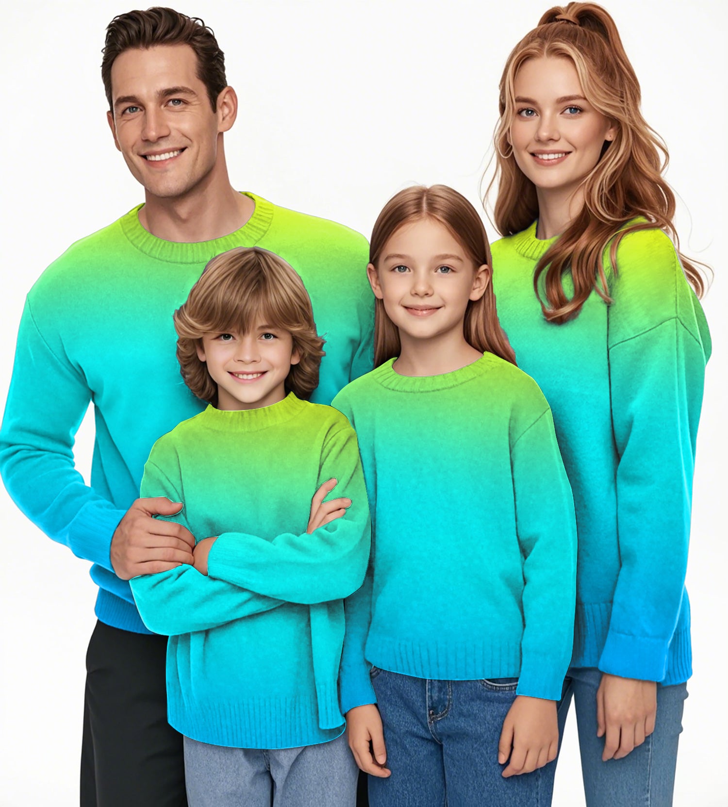 Neon Gradients Crewneck Pullover Ugly Sweater Men Women boy girl family