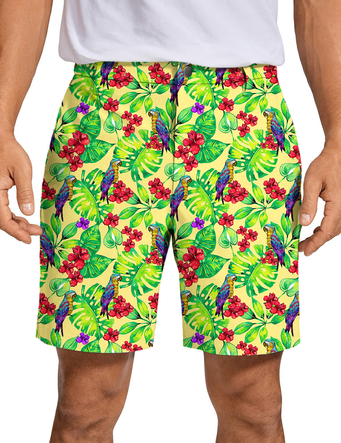 Men's  Toucan tropical flowers Golf Shorts