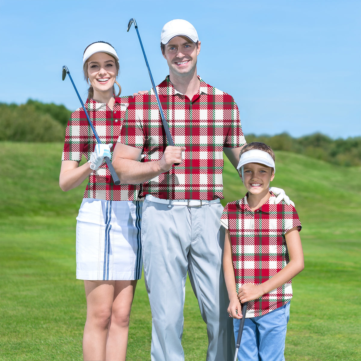 Family Christmas stripes set Golf Championship Trophy tournament