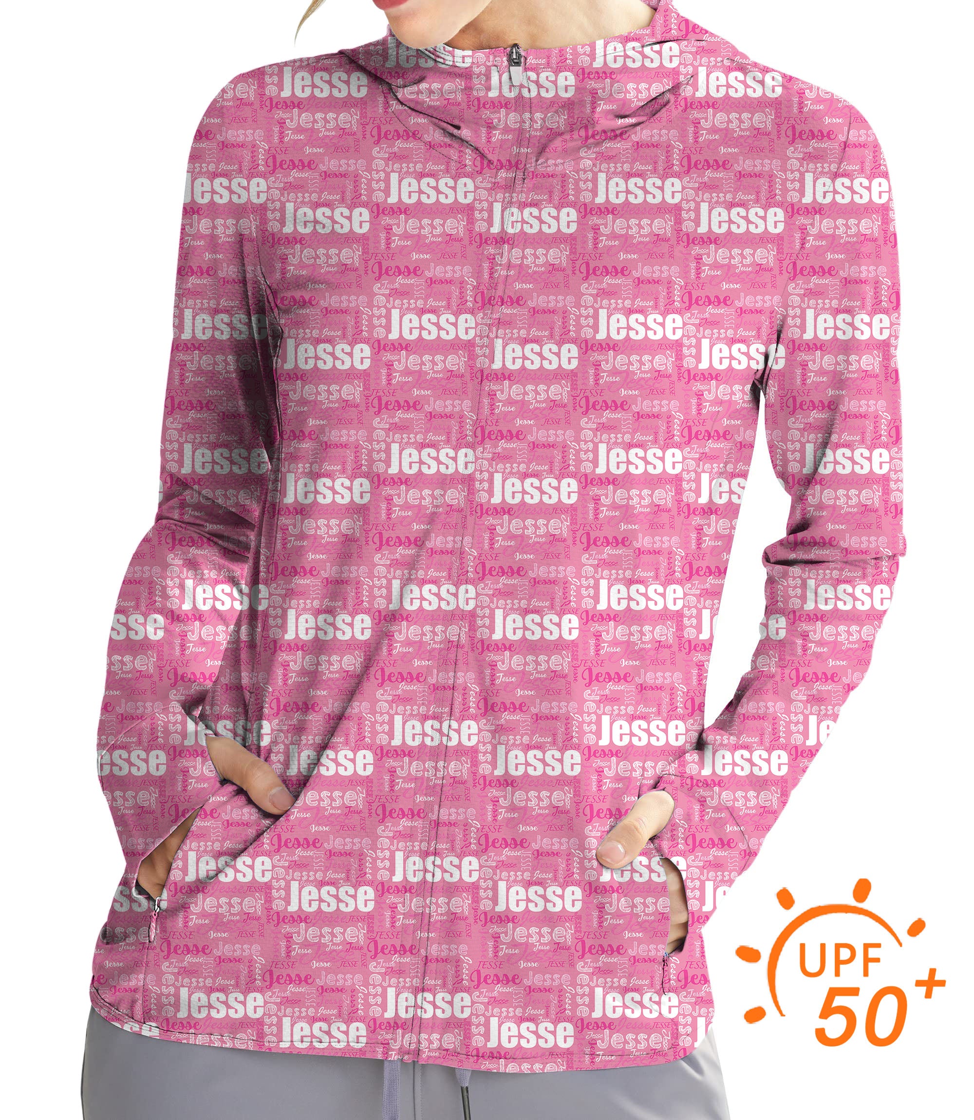 Women's Outdoor Custom name mulberry Golf Sun Protection Slim Fit zip hoodies