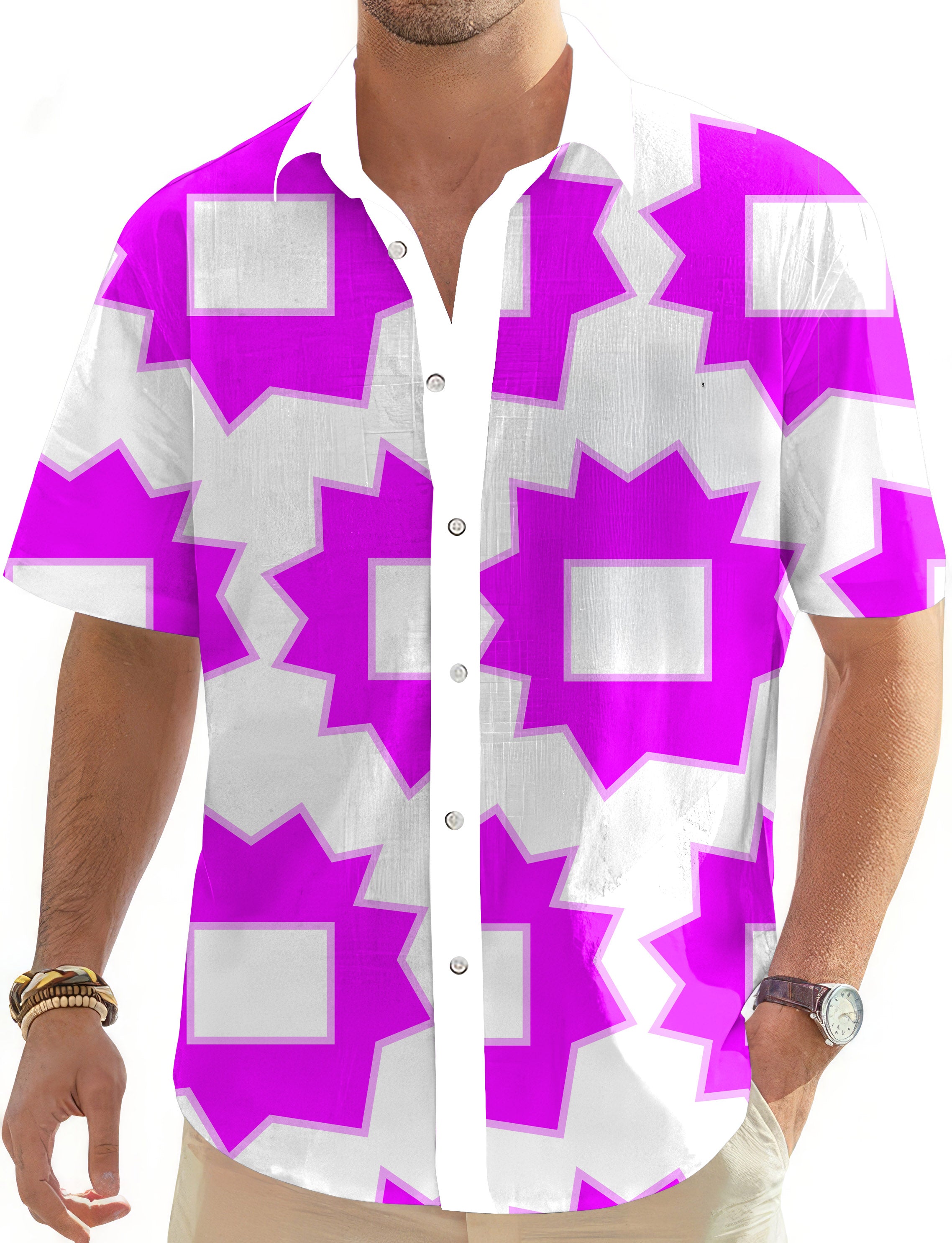 Explosion Geometry Limited Edition Men's Golf Hawaiian Shirts Button Down Shirt