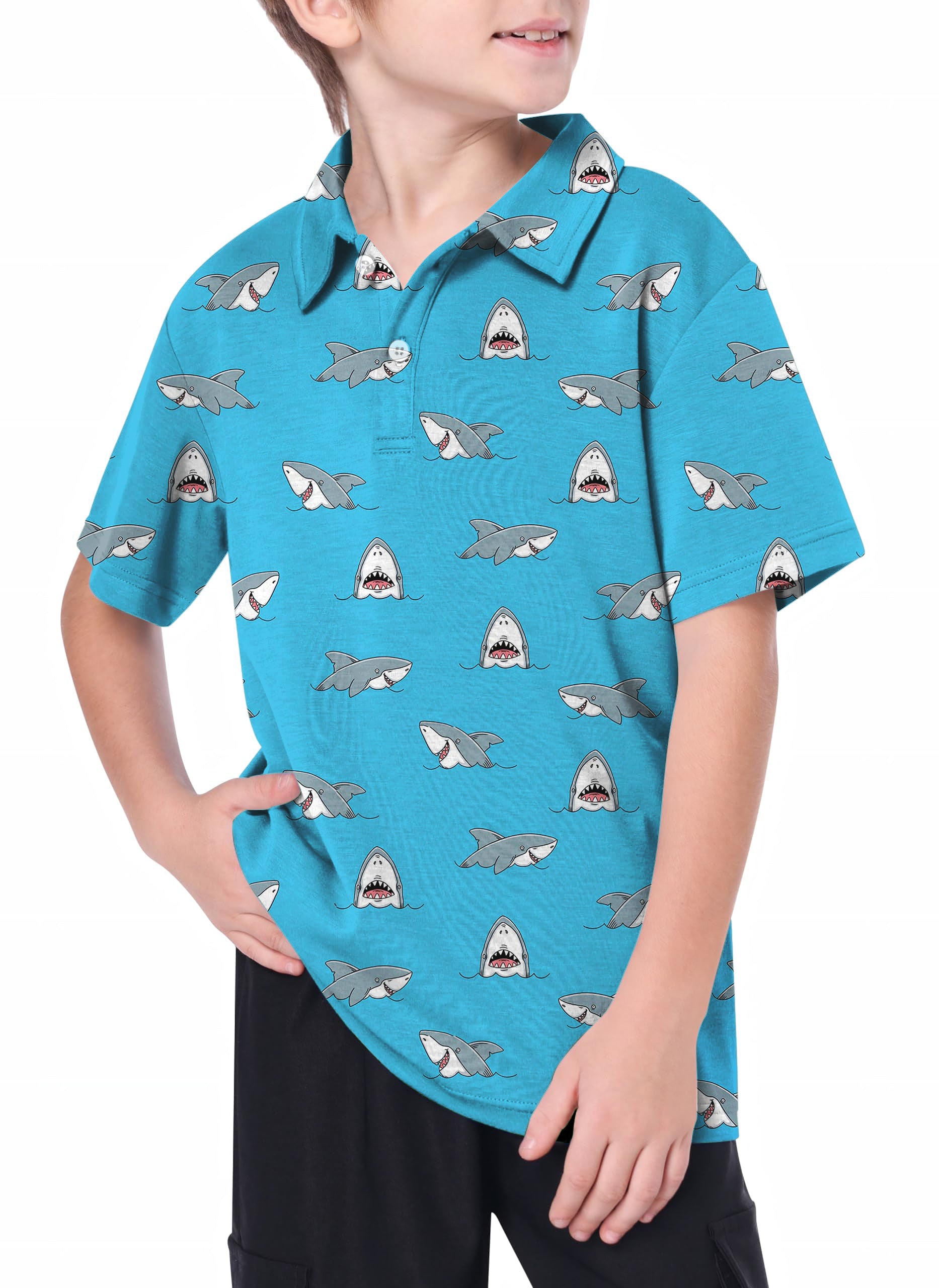 Youth Chomp Chomp shark Golf Polo