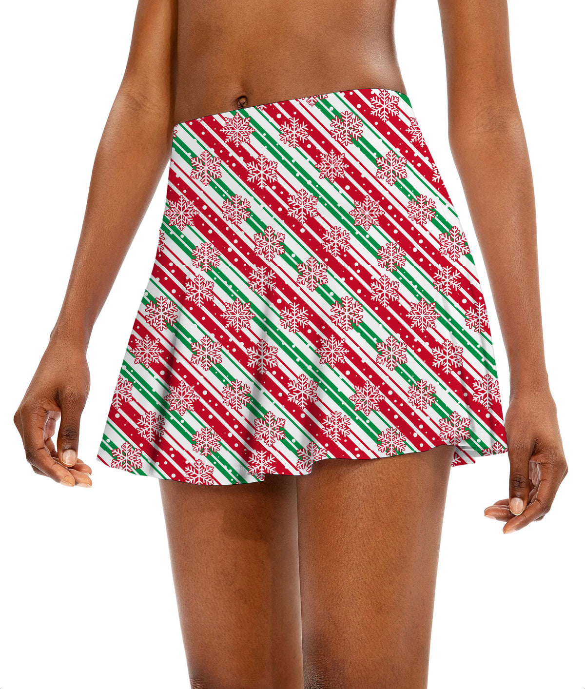 Christmas Snowflake Women's Athletic Golf Skorts Flared Skirts