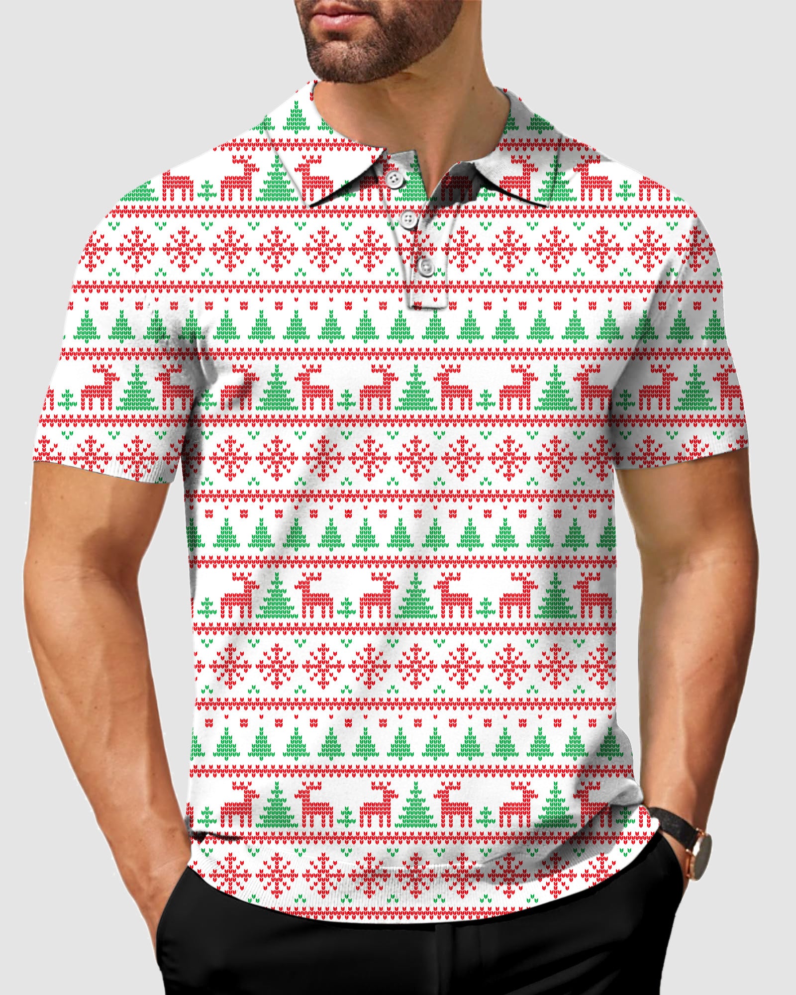 Men's Christmas reindeer Golf Polo