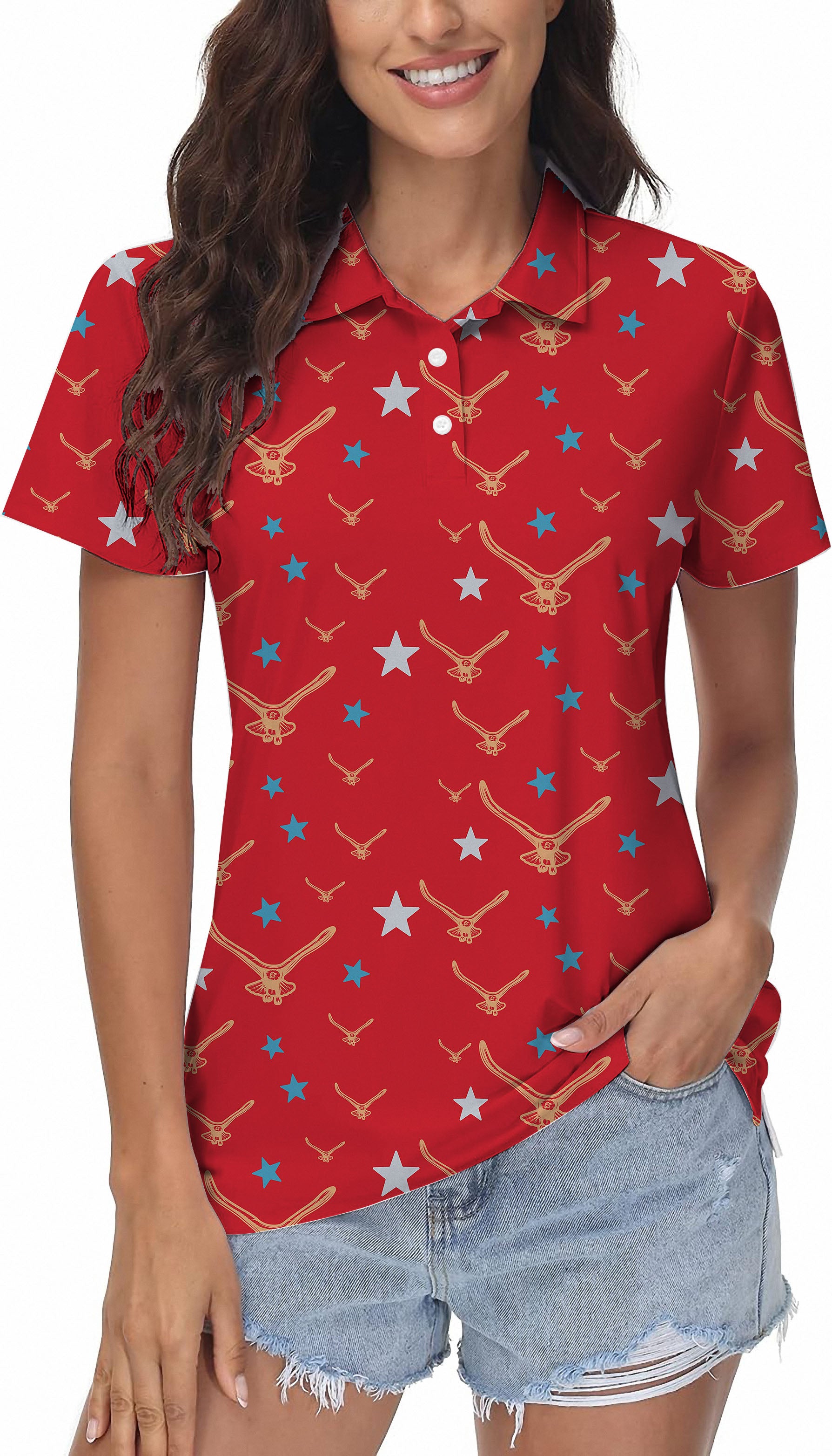 limited edition star eagler Women's Golf Polo