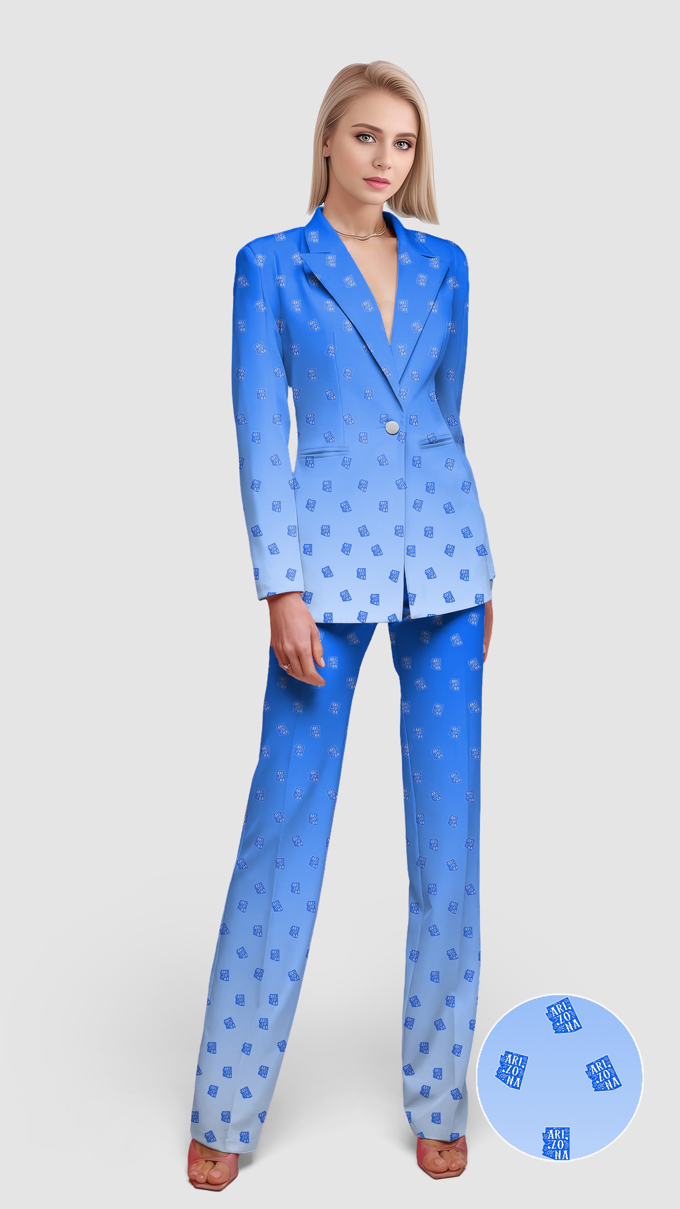Blue Arizona Women's Blazer Casual Work Office Blazer Suit set