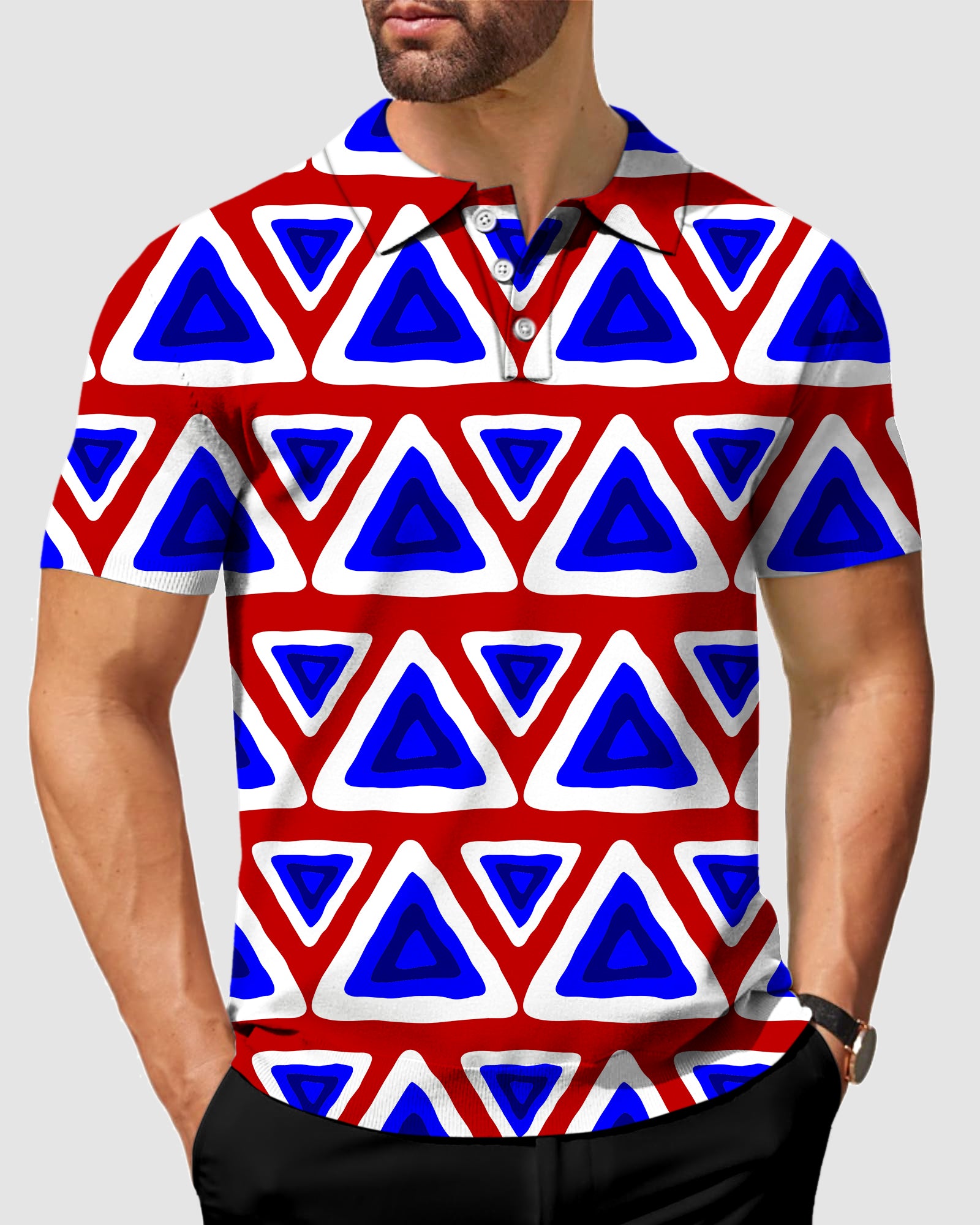 Men's Triangle tribal Polo