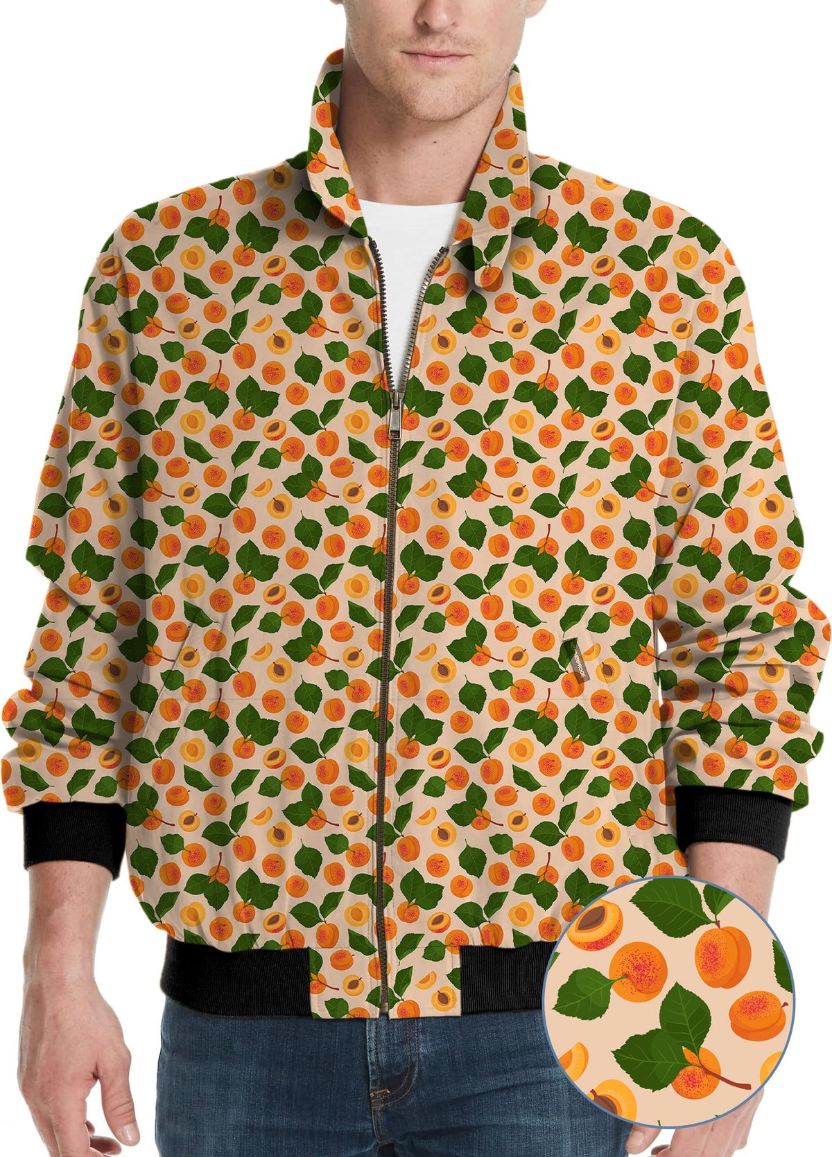 Peach leaves Men's Golf Windbreaker Light Jacket