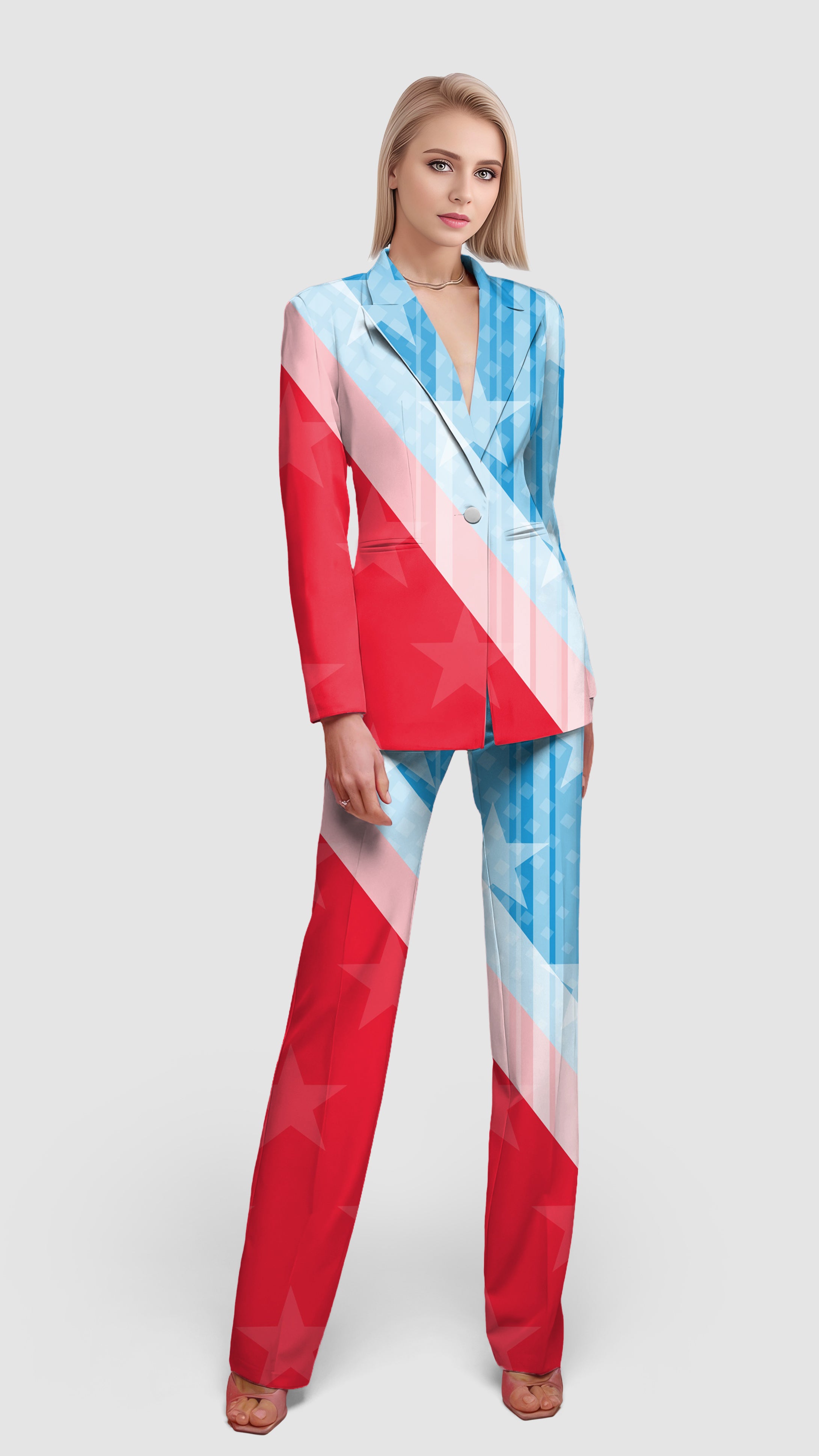 Team USA-Women's Blazer Casual Work Office Blazer Suit set