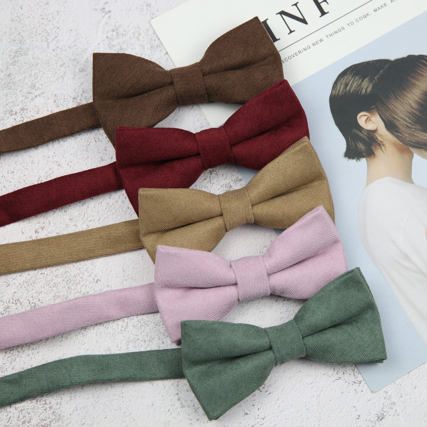 Golf Gentry Pure Color Wool Bow Tie