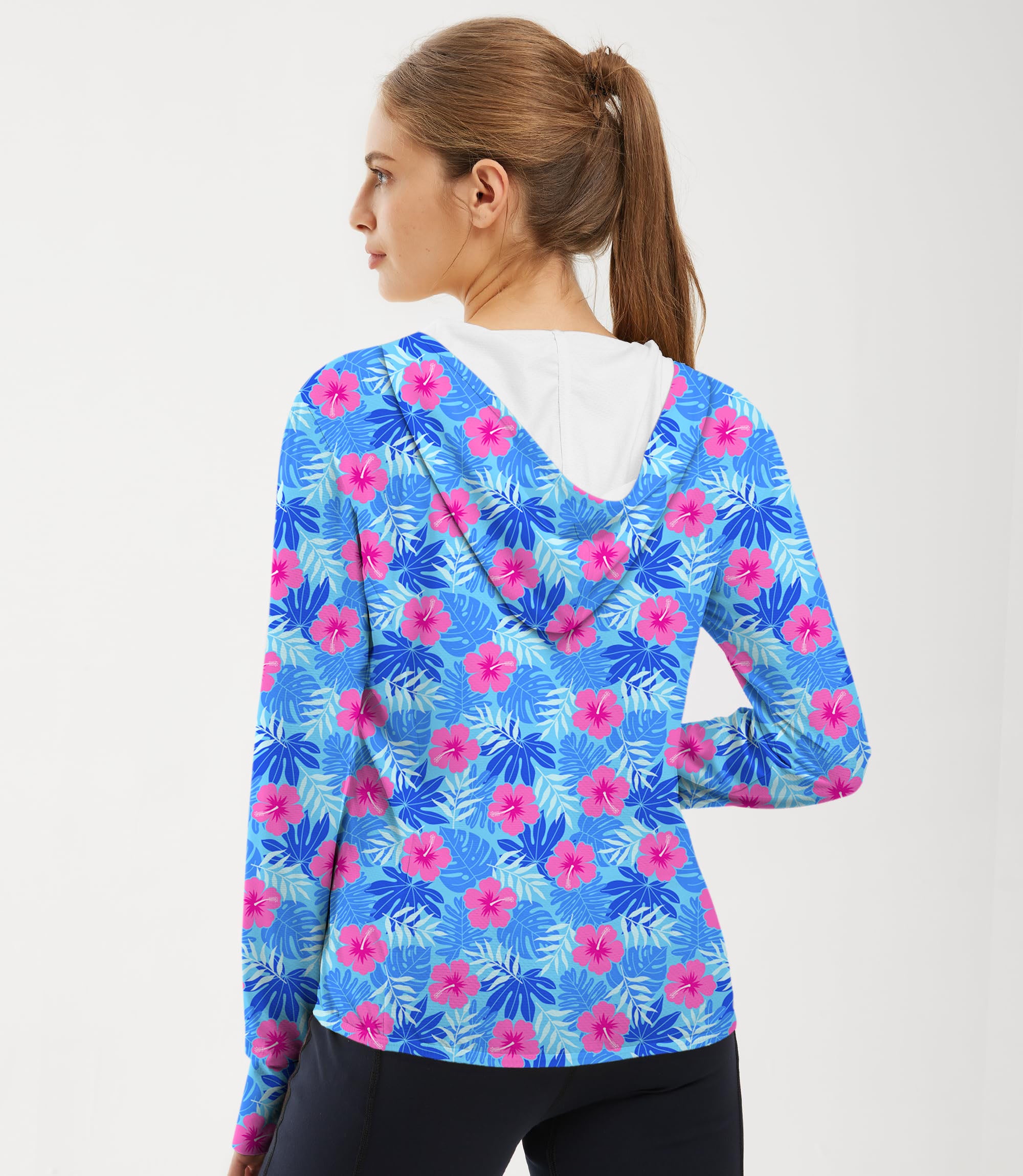 Women's Outdoor Vivid Bloom flower Golf Sun Protection Slim Fit zip hoodies