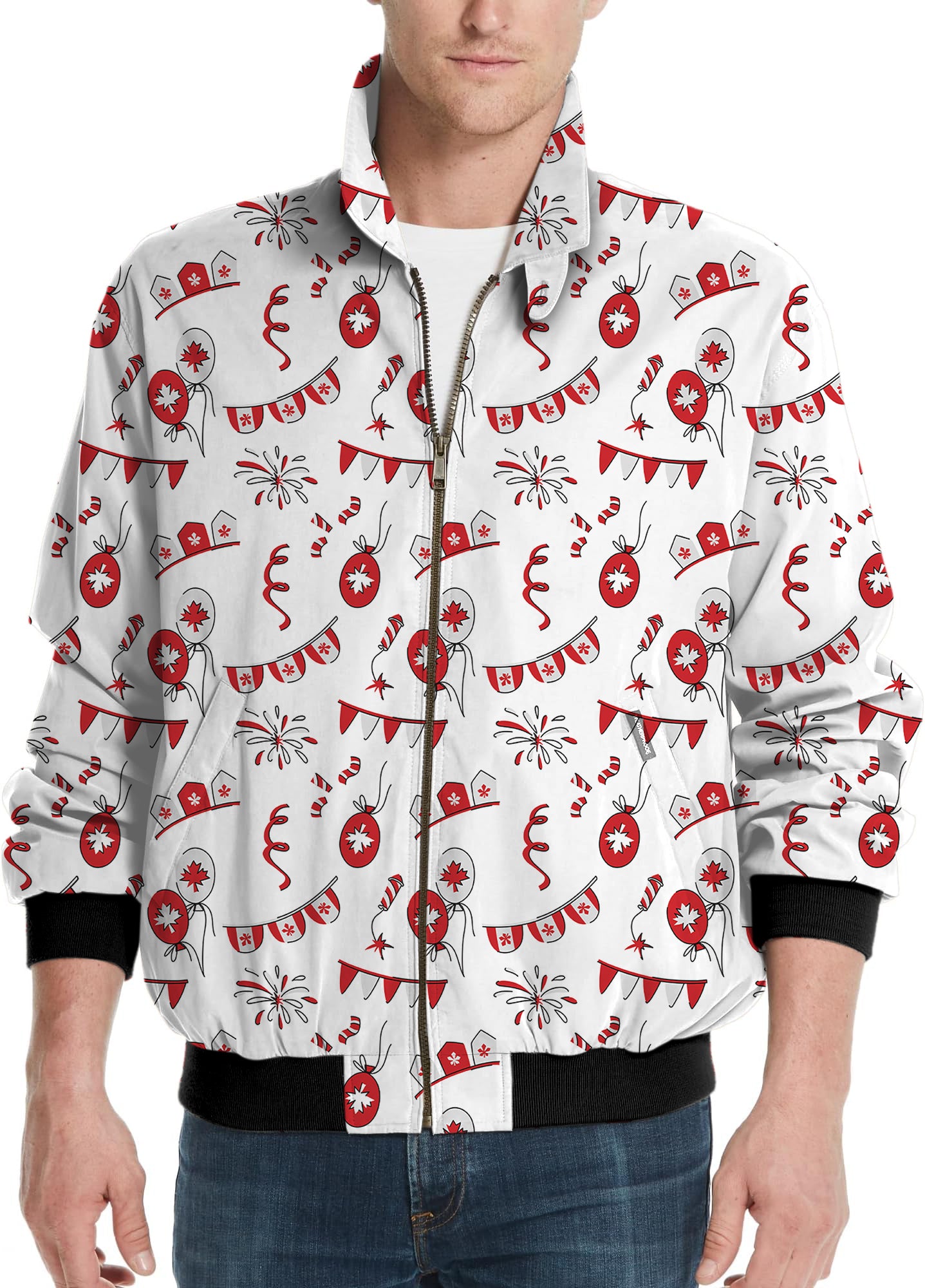 Canadian Flag Celebration Men's Golf Windbreaker Light Jacket