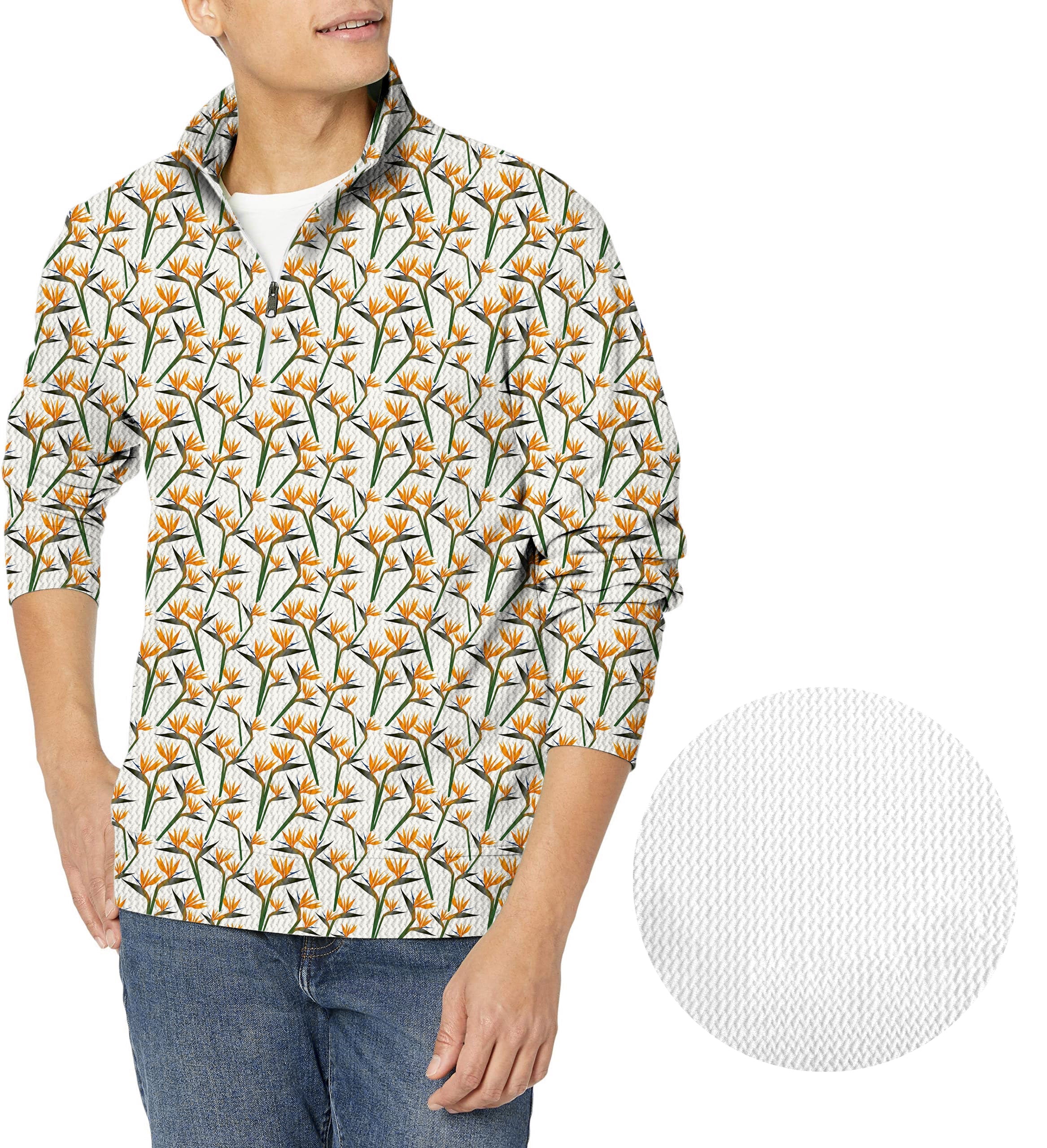 Youth Birds of Paradise-Men's Golf Waffle Zipper Pullover