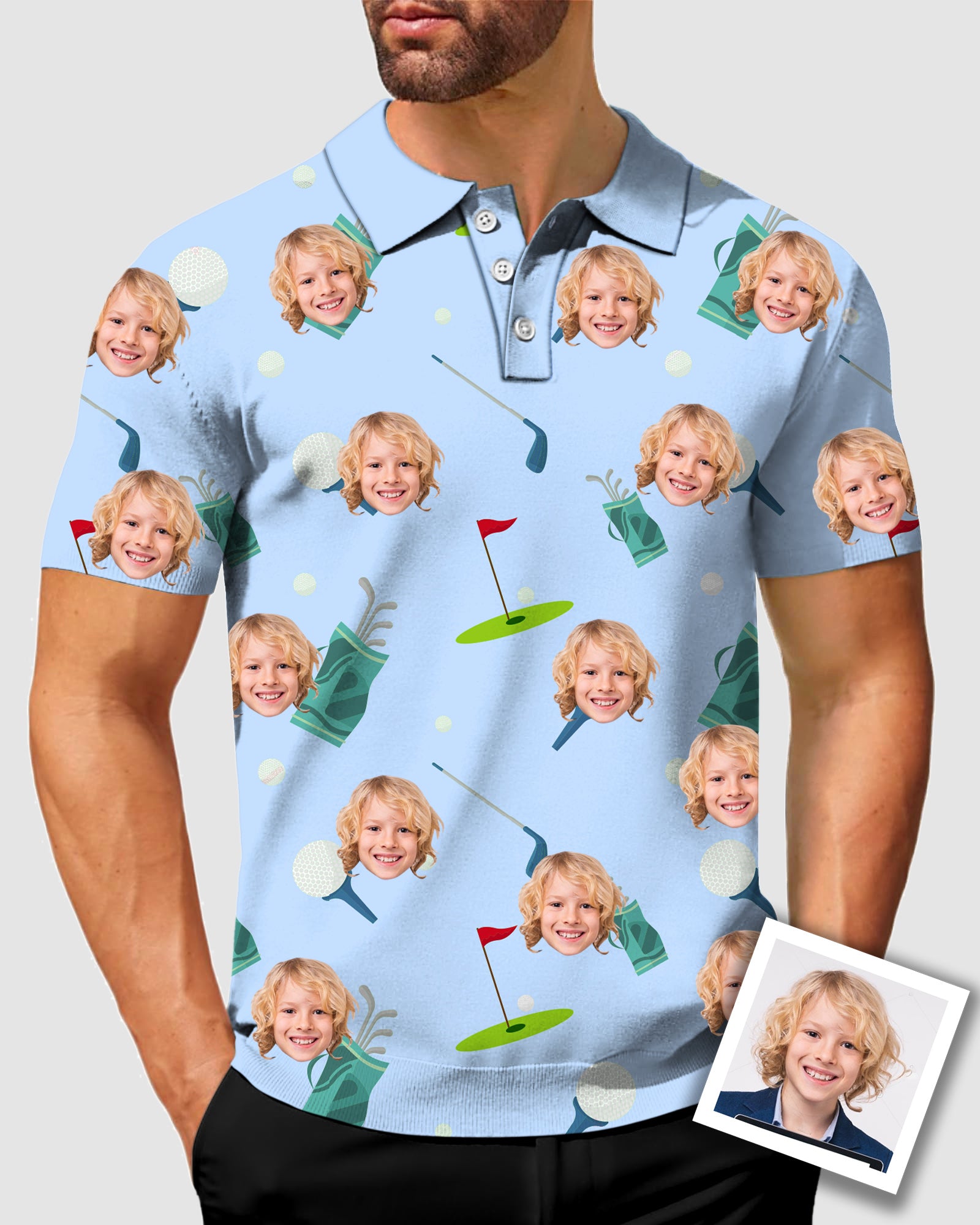 Men's To My Dad Custom Face Men's Golf Polo Father's Day Gift Polo