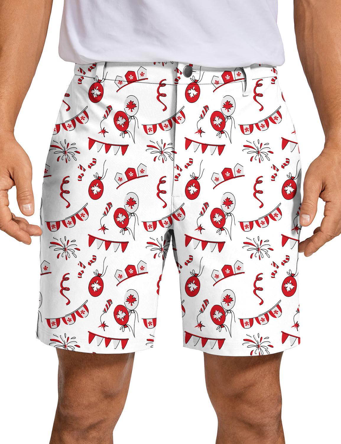 Men's Canadian Flag Celebration Golf Shorts