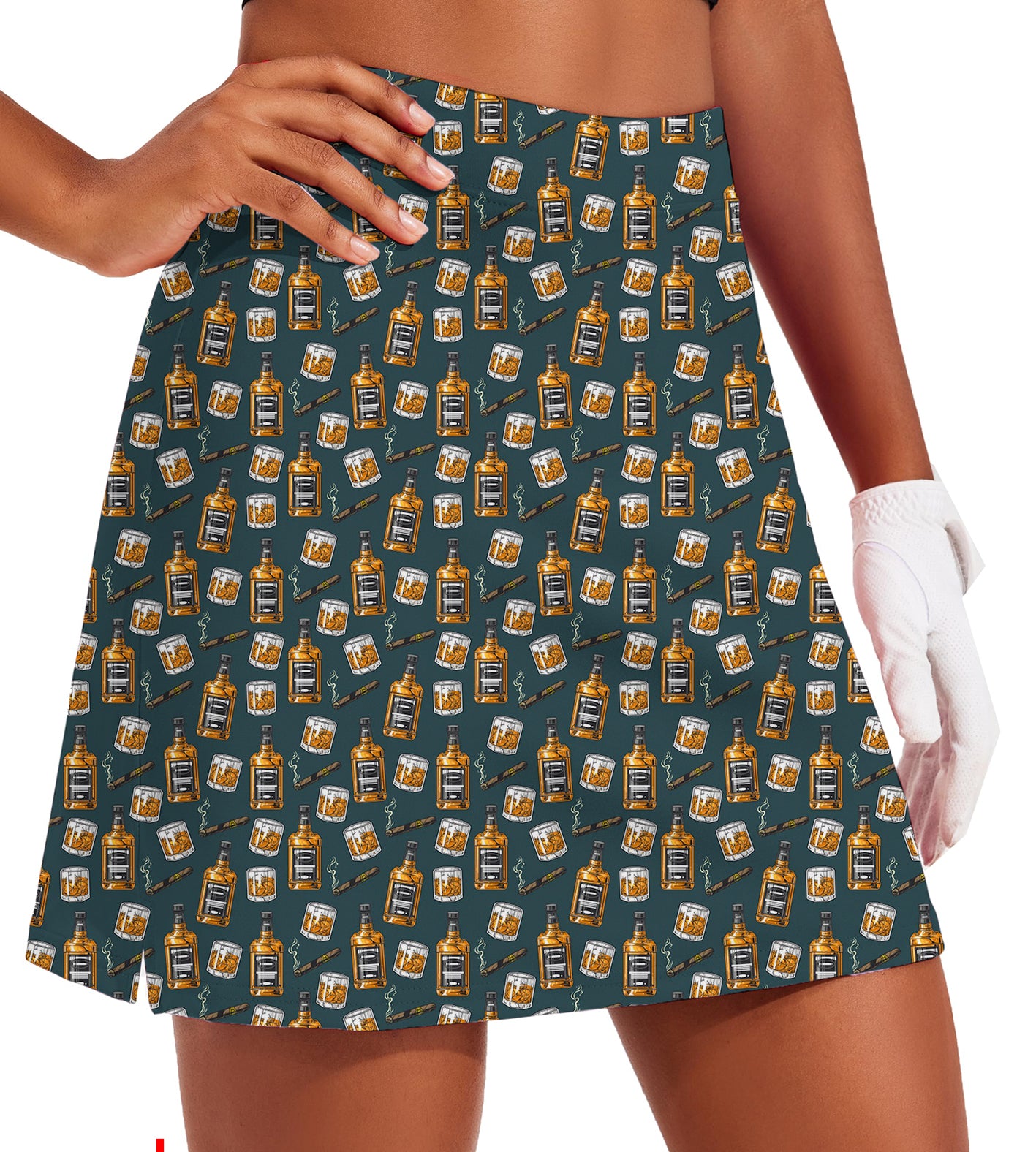 Women's WHISKEY CIGARS Golf Skirts Inner Shorts Pocket