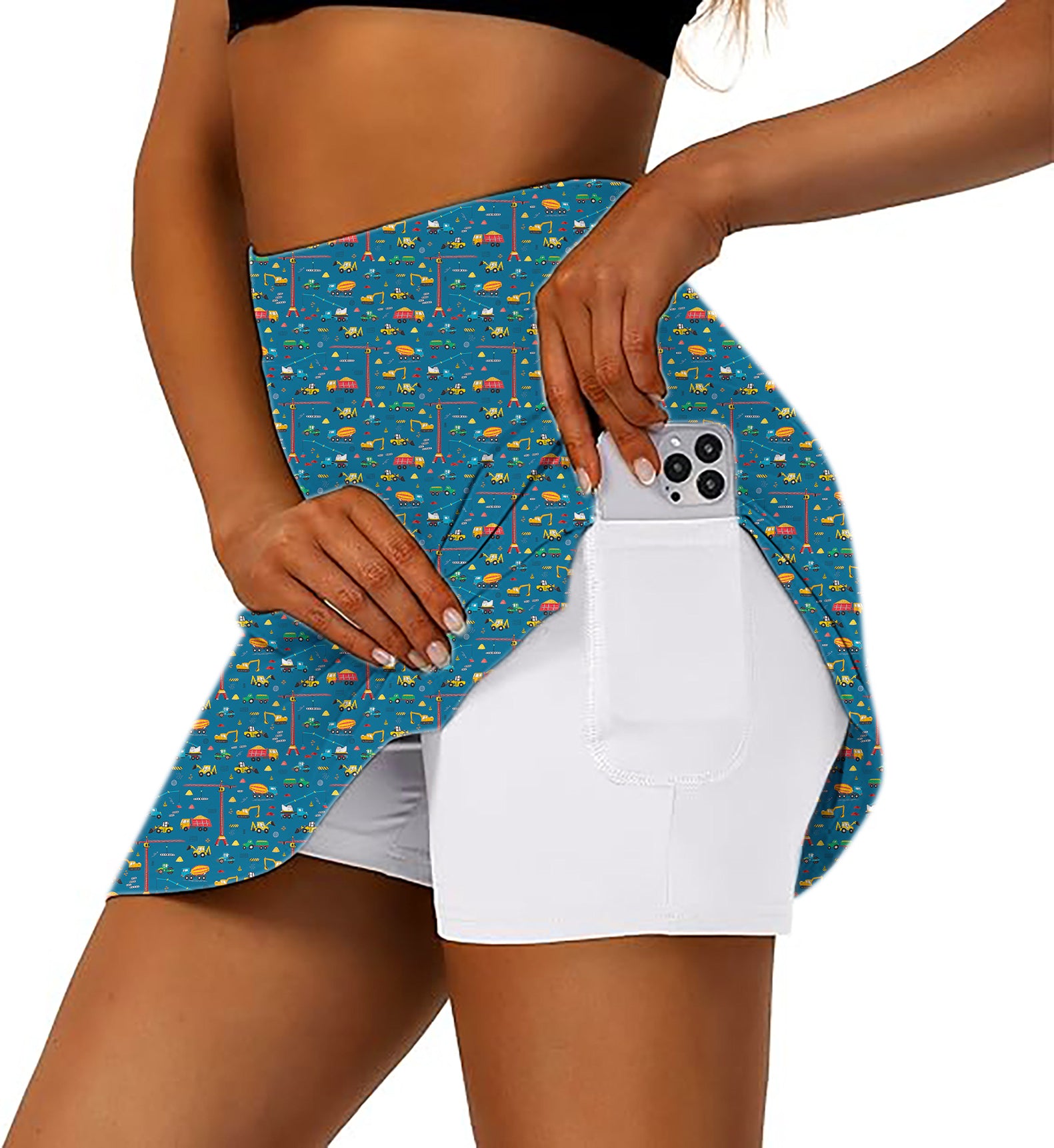 Women's Construction Golf Skirts Inner Shorts Pocket