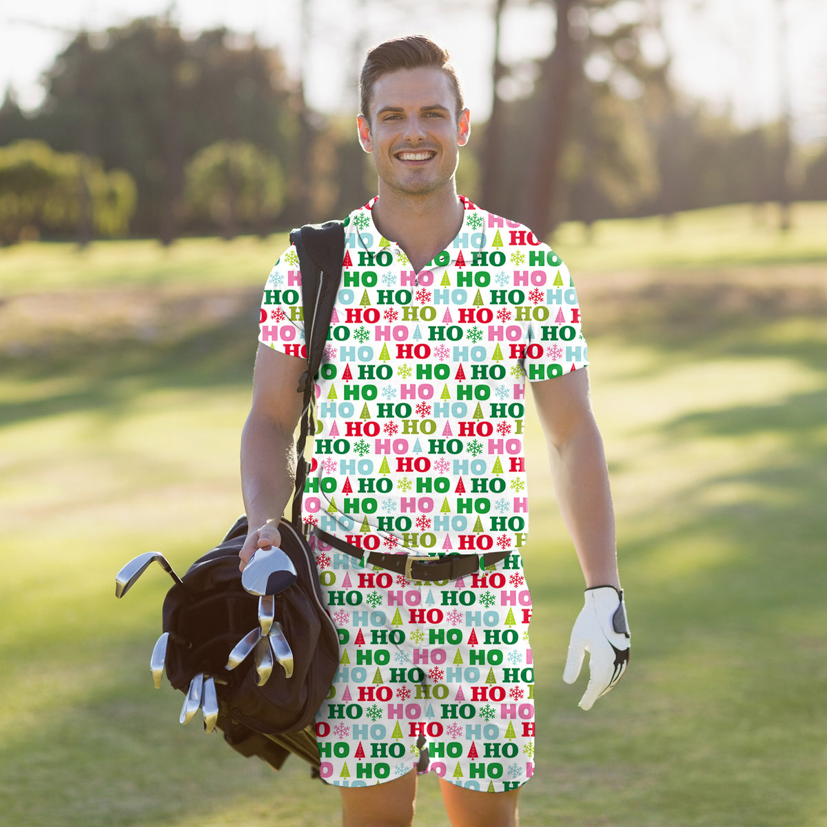 Men's Golf Set Polo+Shorts Christmas HO