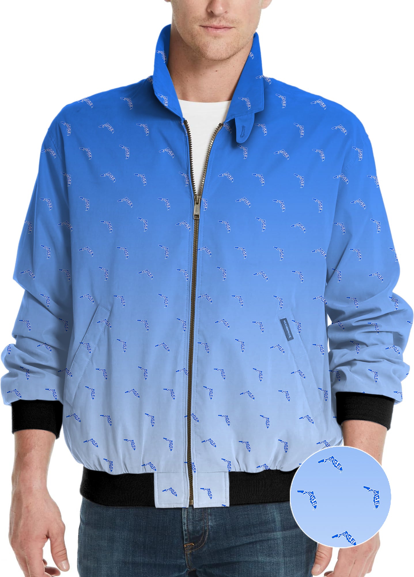 Blue Florida Men's Golf Windbreaker Light Jacket