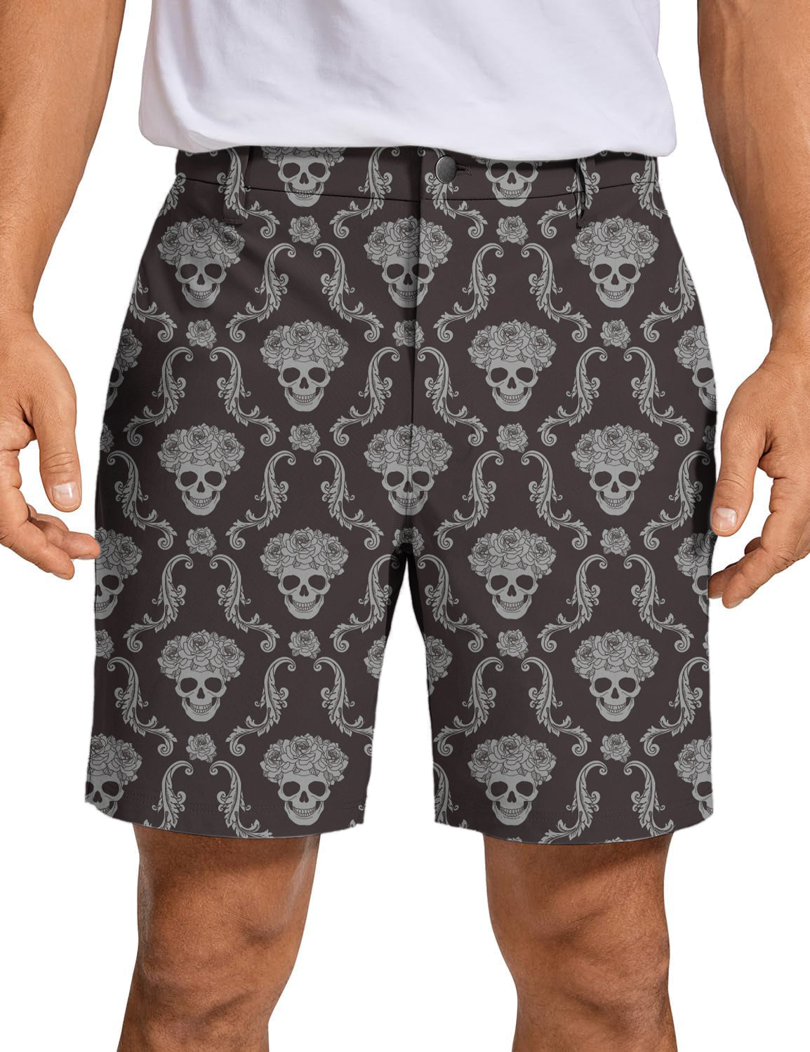 Men's Halloween Classic Skull Golf Shorts