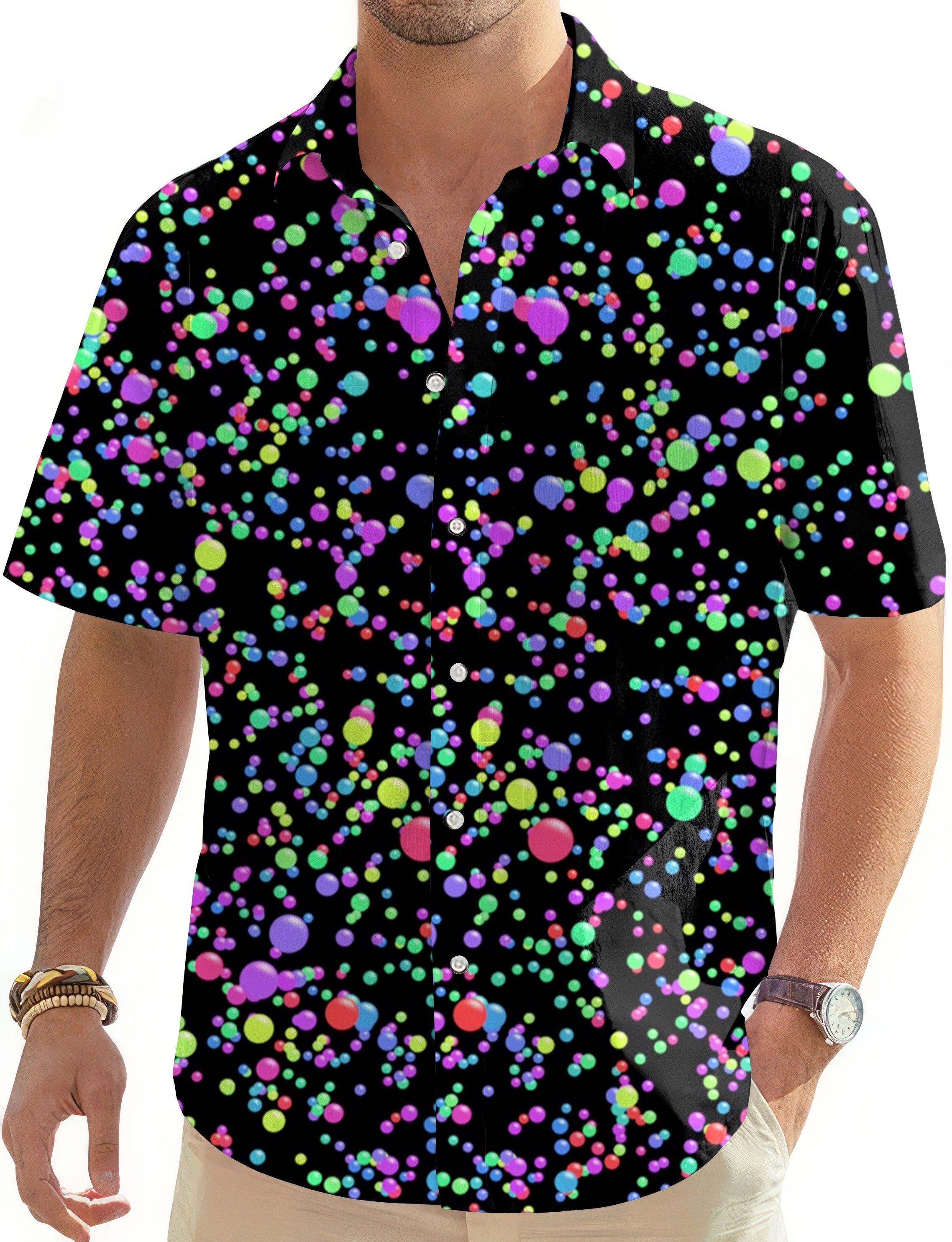 Galaxies-Men's Golf Hawaiian Shirts Button Down Shirt