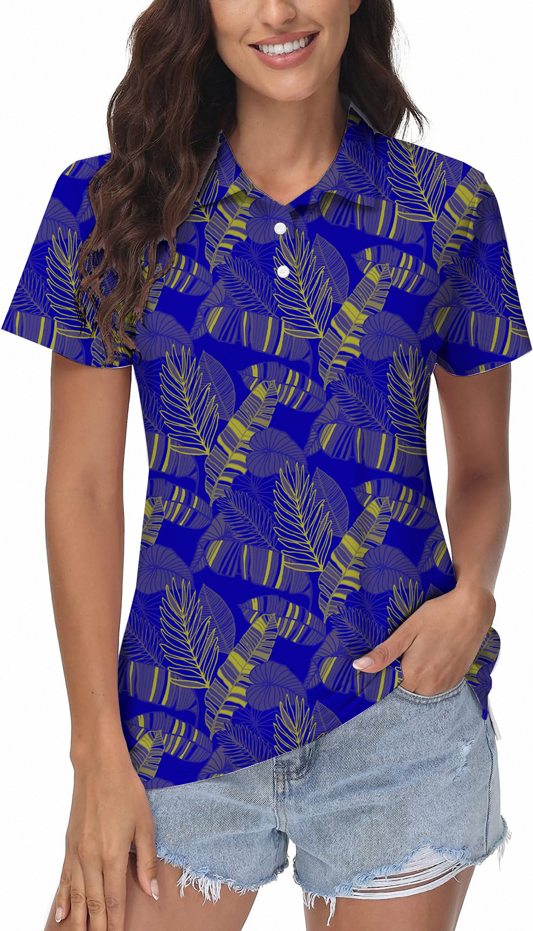 palms yellow Women's Golf Polo