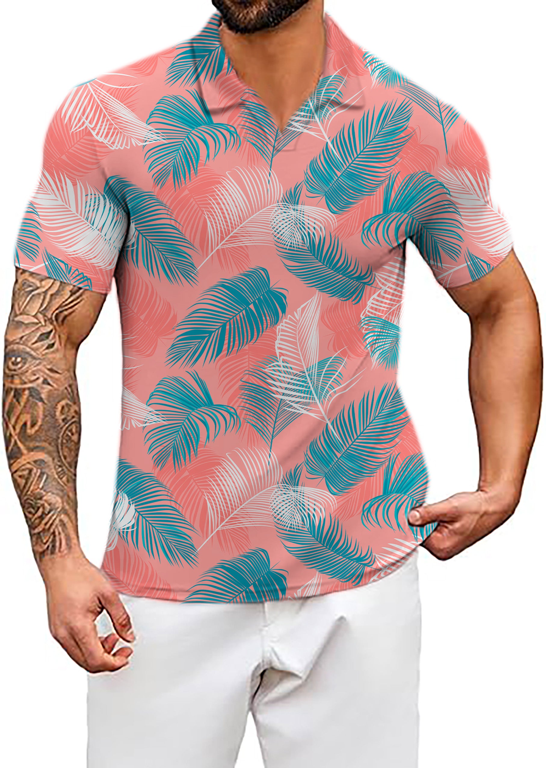 Men's Palm Bay V Neck Golf Polo Shirts