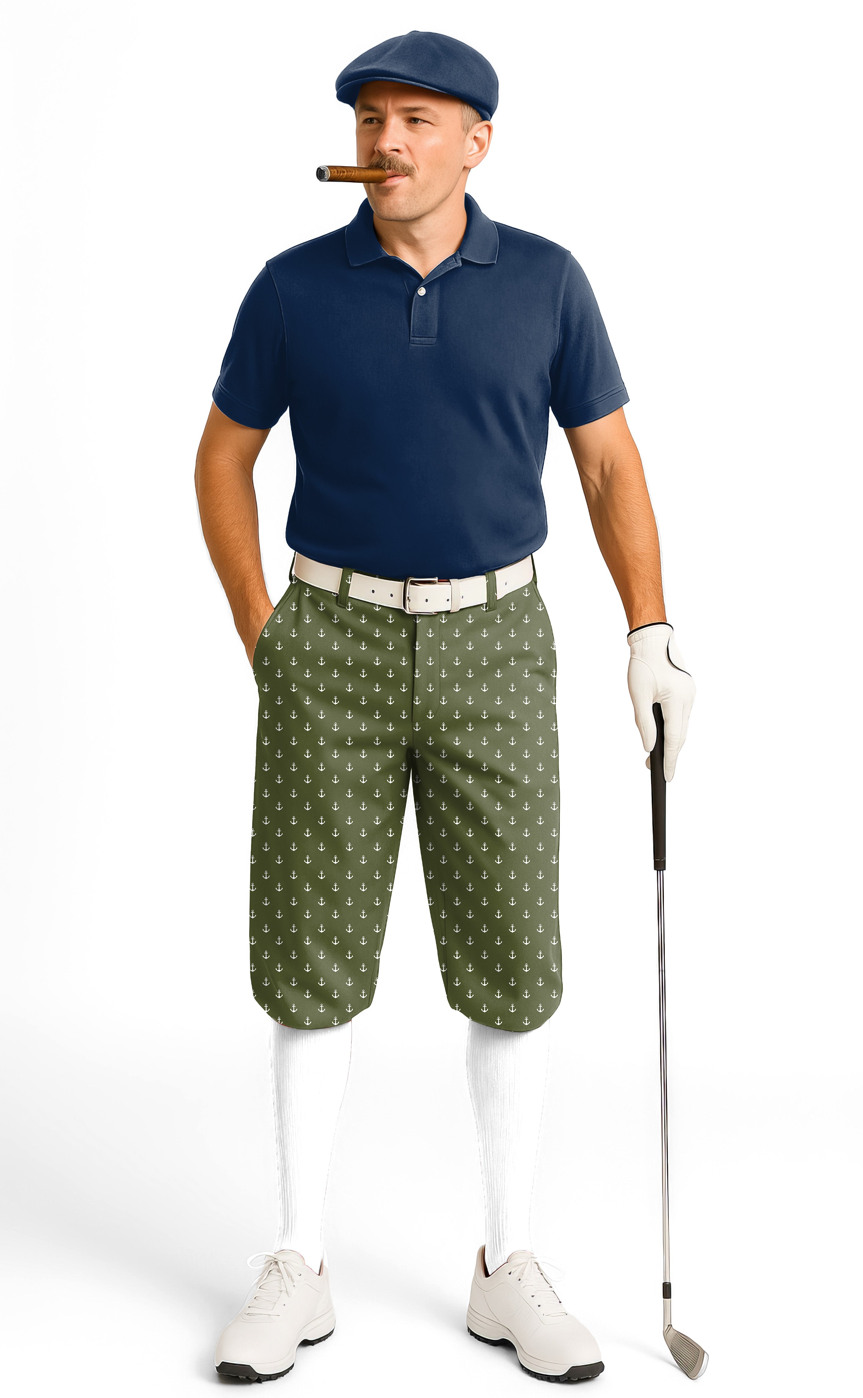 dark Green Anchor Men's Golf Knickers Pants