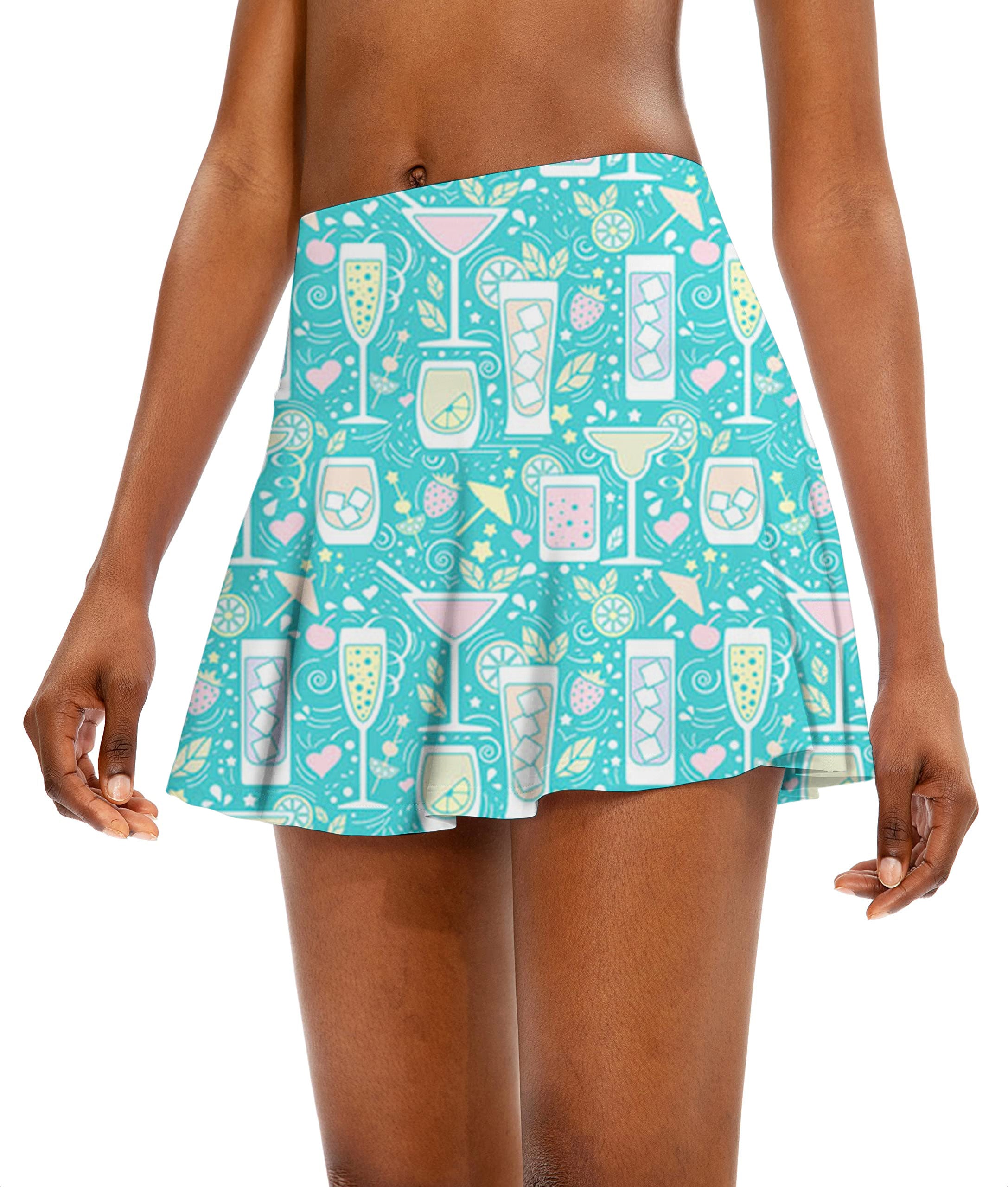 Cocktails-Hello-Summer Women's Athletic Golf Skorts Flared Skirts